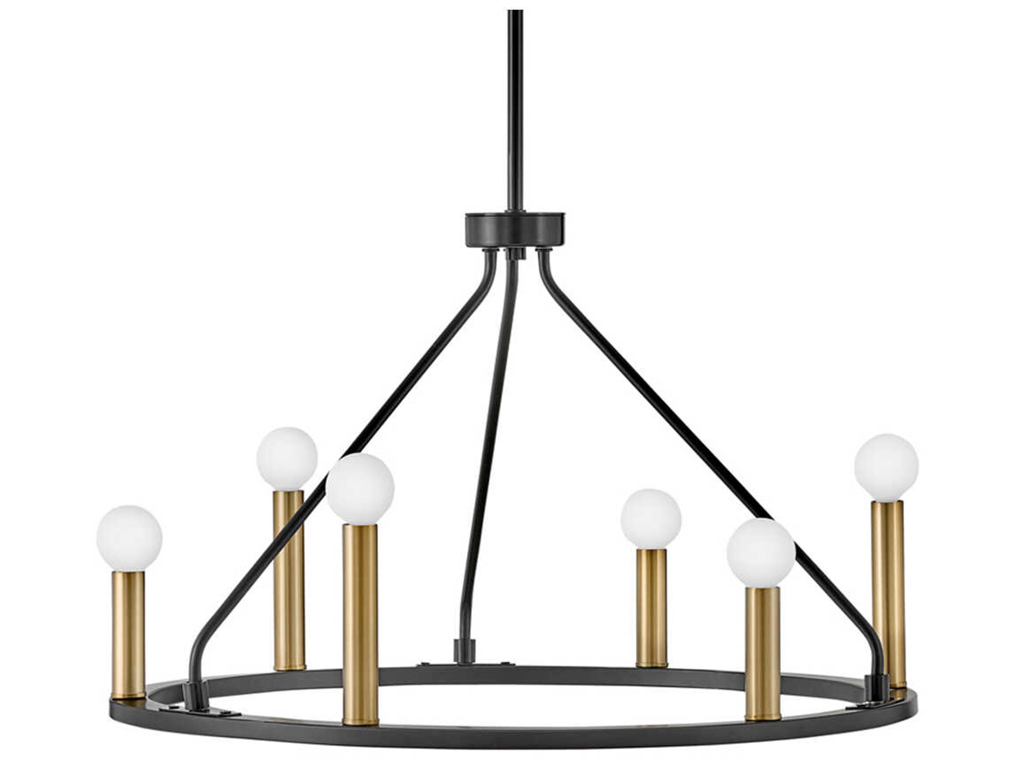 Lark Living Lazlo 6-Light Black Lacquered Brass Chandelier
