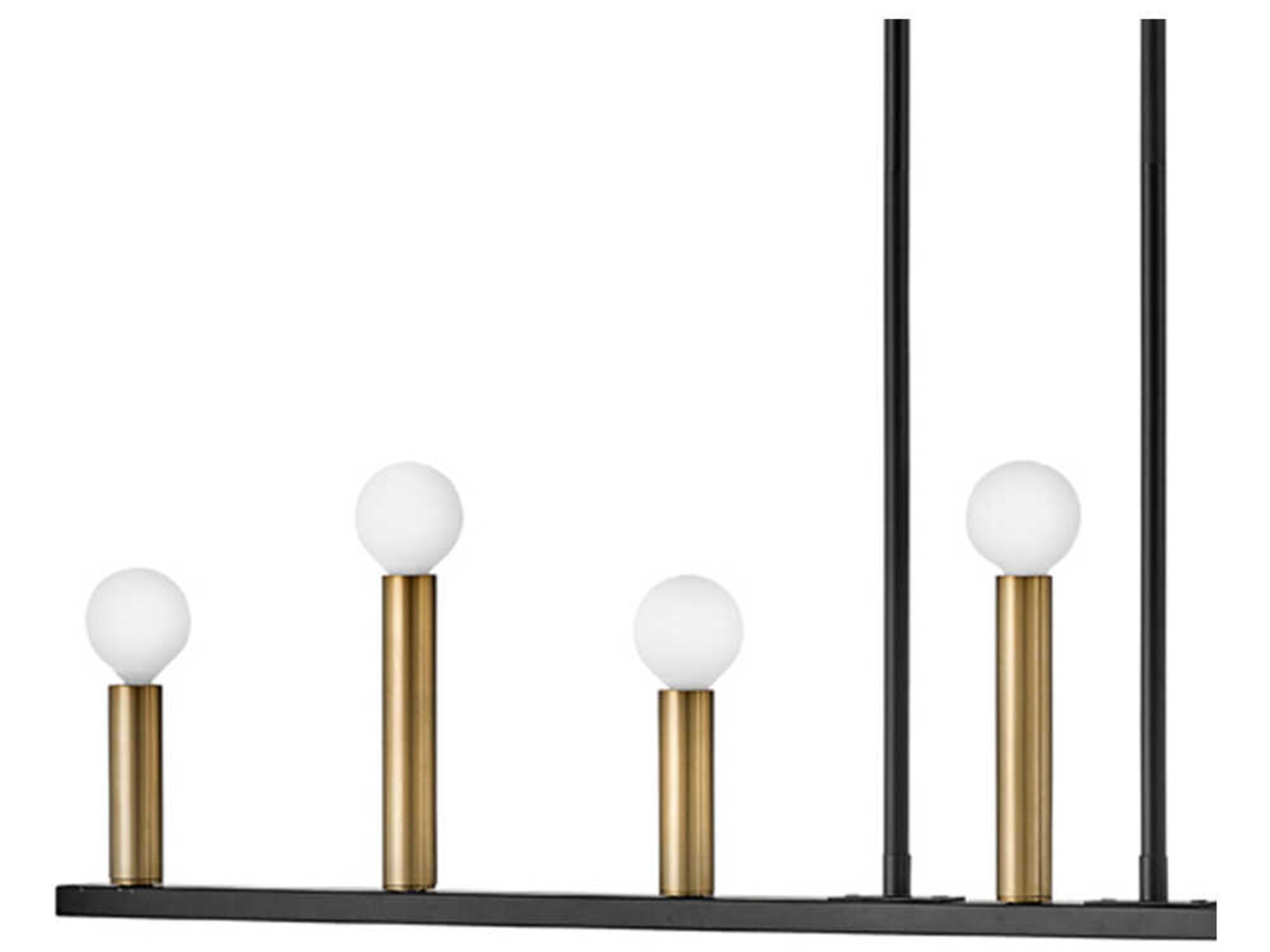 Lark Living Lazlo 7-Light Black Lacquered Brass Linear Island Pendant