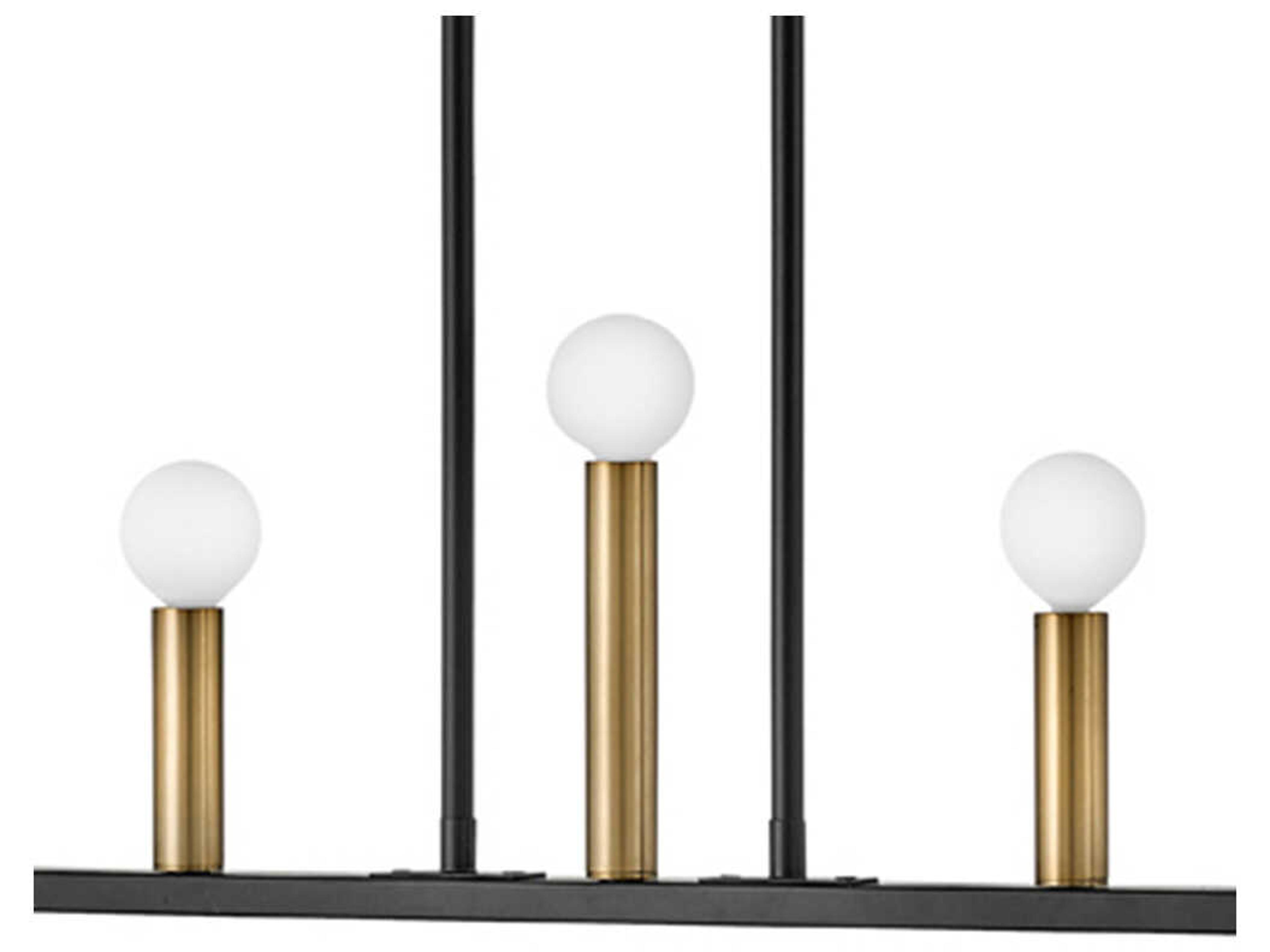 Lark Living Lazlo 7-Light Black Lacquered Brass Linear Island Pendant