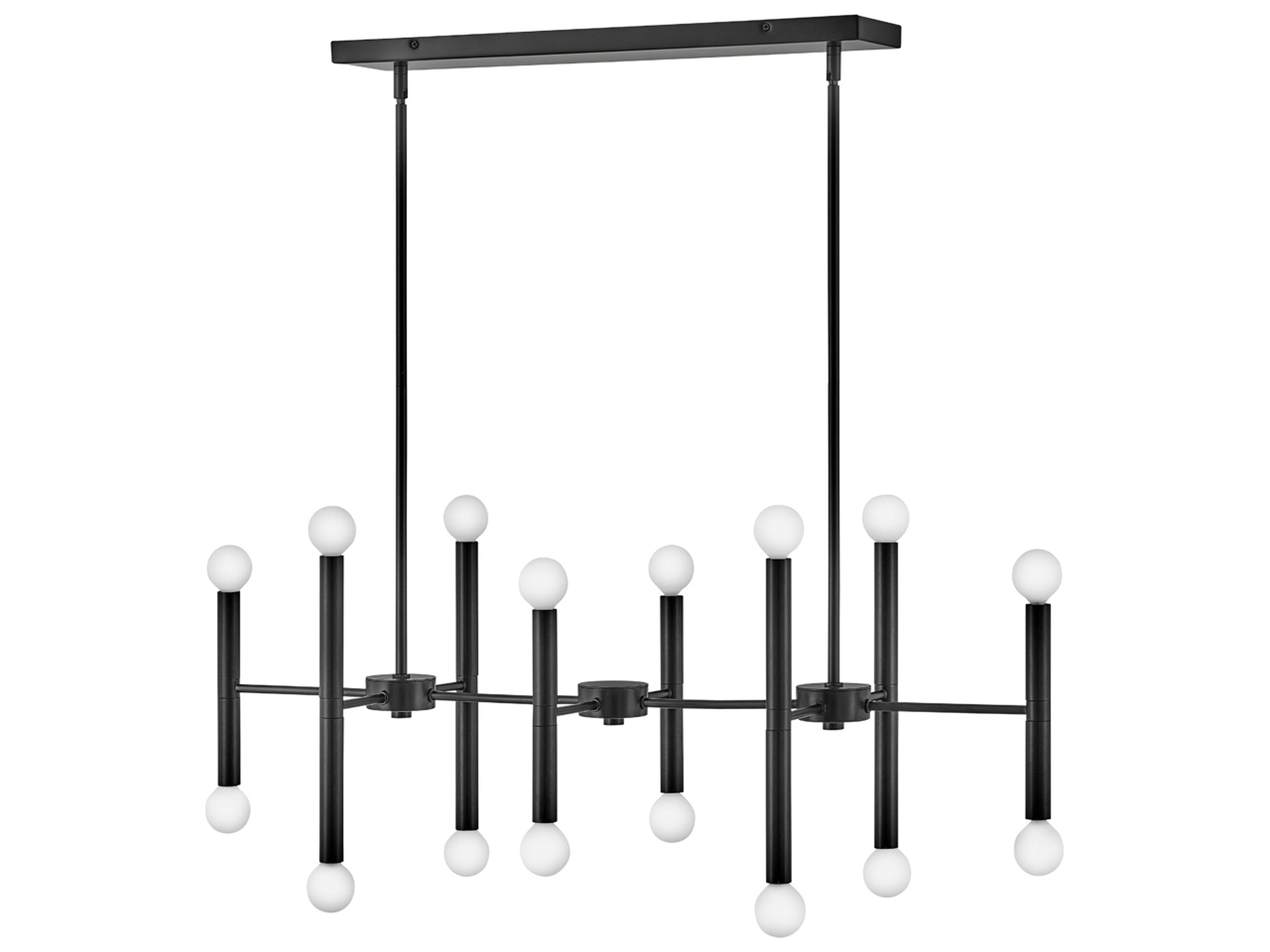 Millie 16-Light6-Light Black Linear Island Pendant