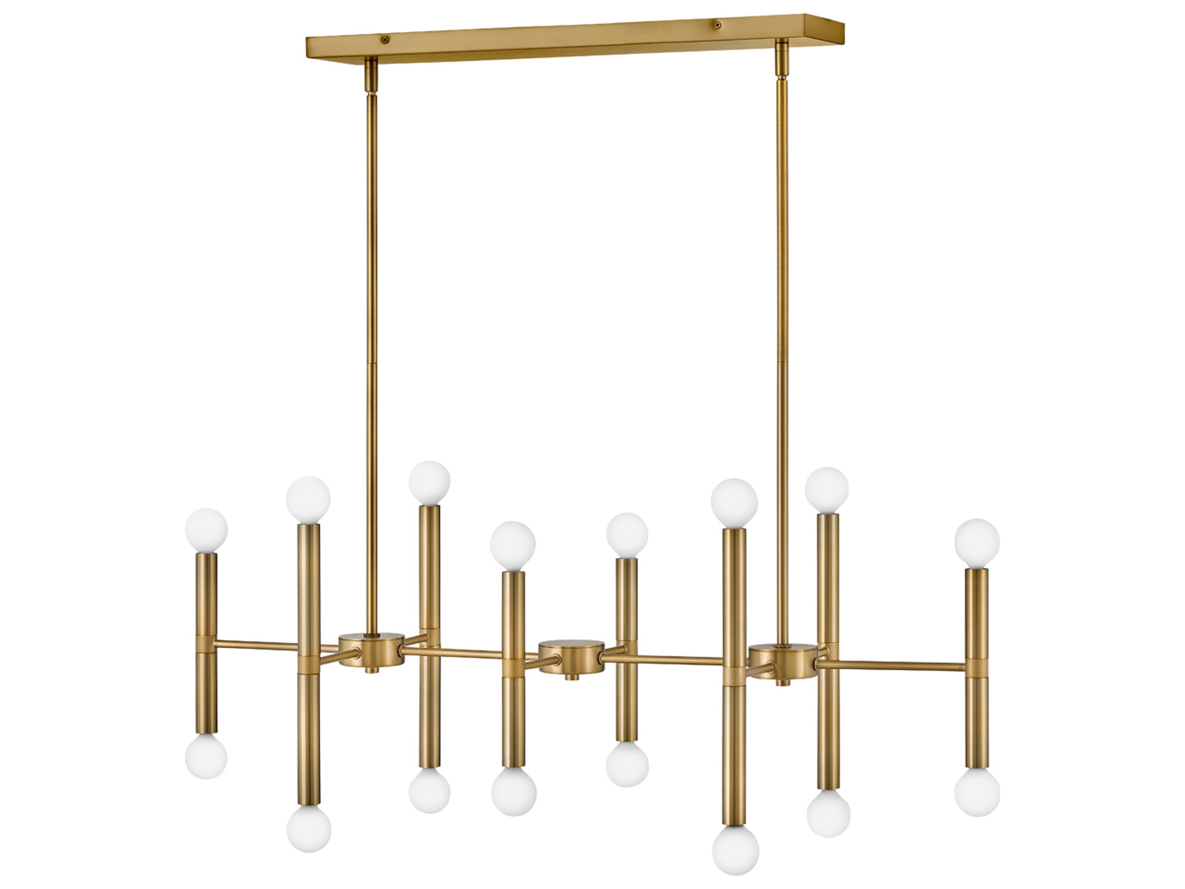 Millie 16-Light6-Light Lacquered Brass Linear Island Pendant