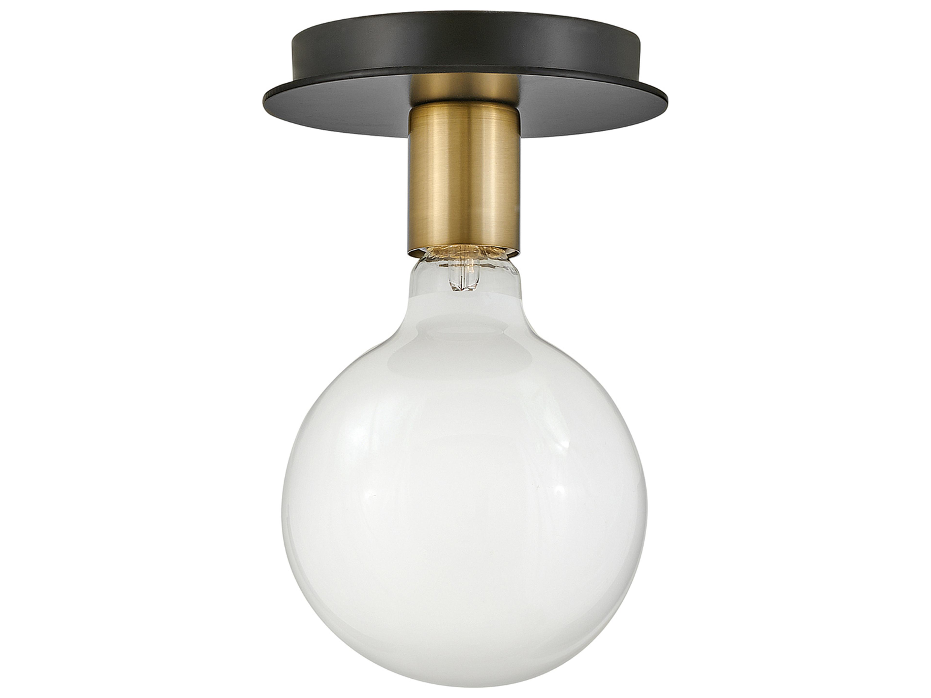 Lark Living Bobbie 1-Light Lacquered Brass Black Flush Mount