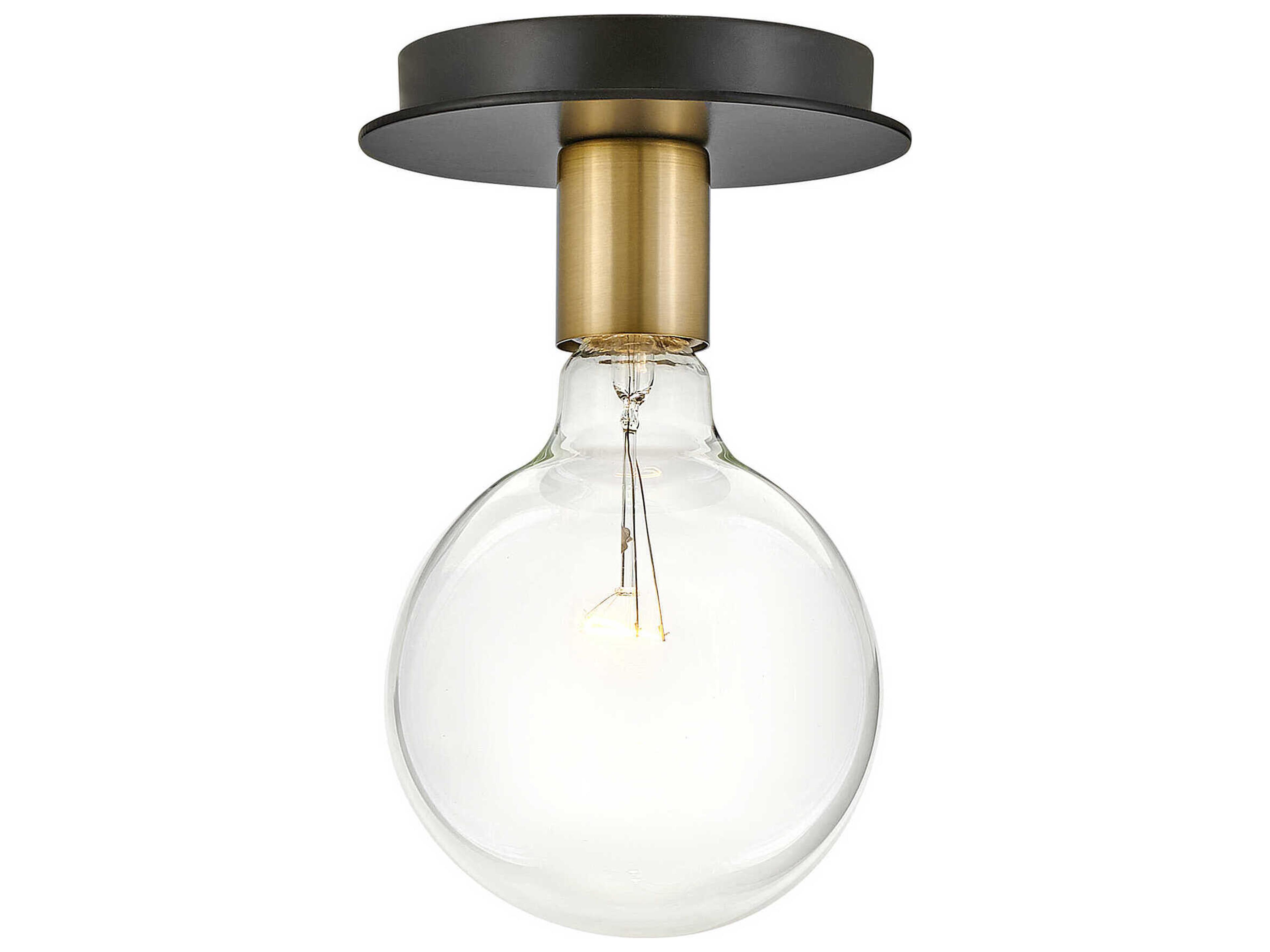 Lark Living Bobbie 1-Light Lacquered Brass Black Flush Mount