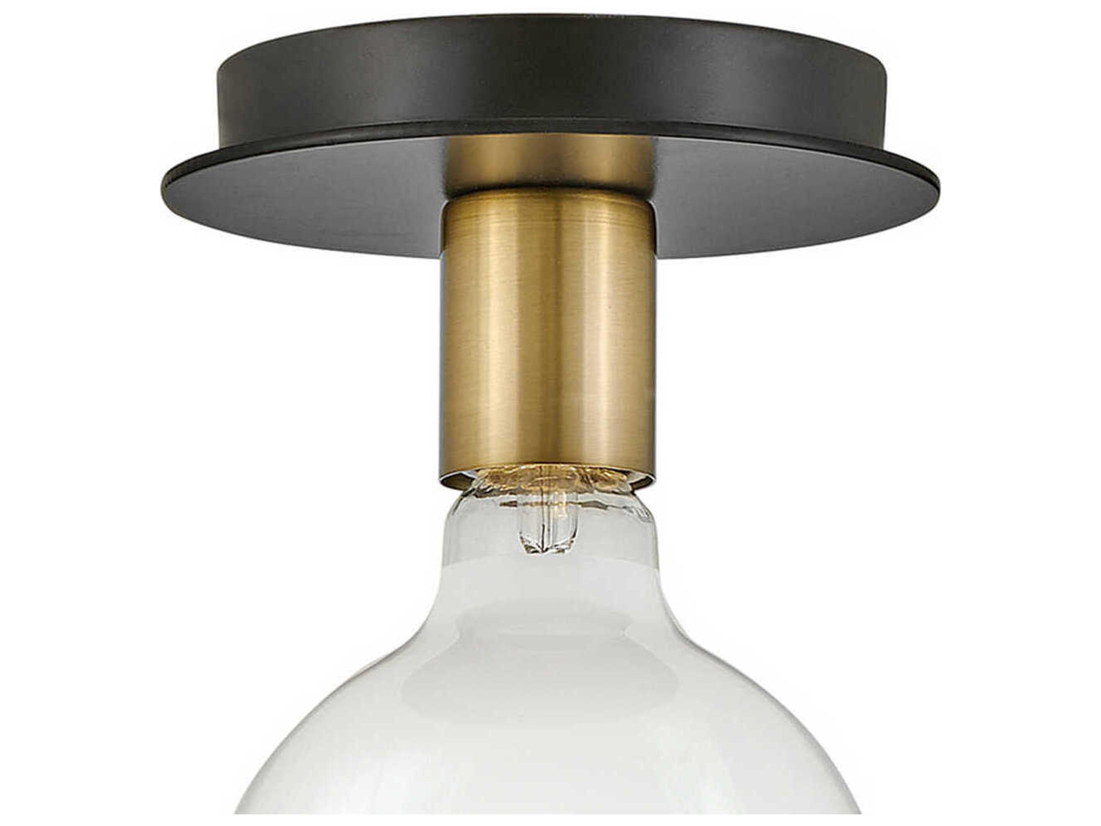 Lark Living Bobbie 1-Light Lacquered Brass Black Flush Mount