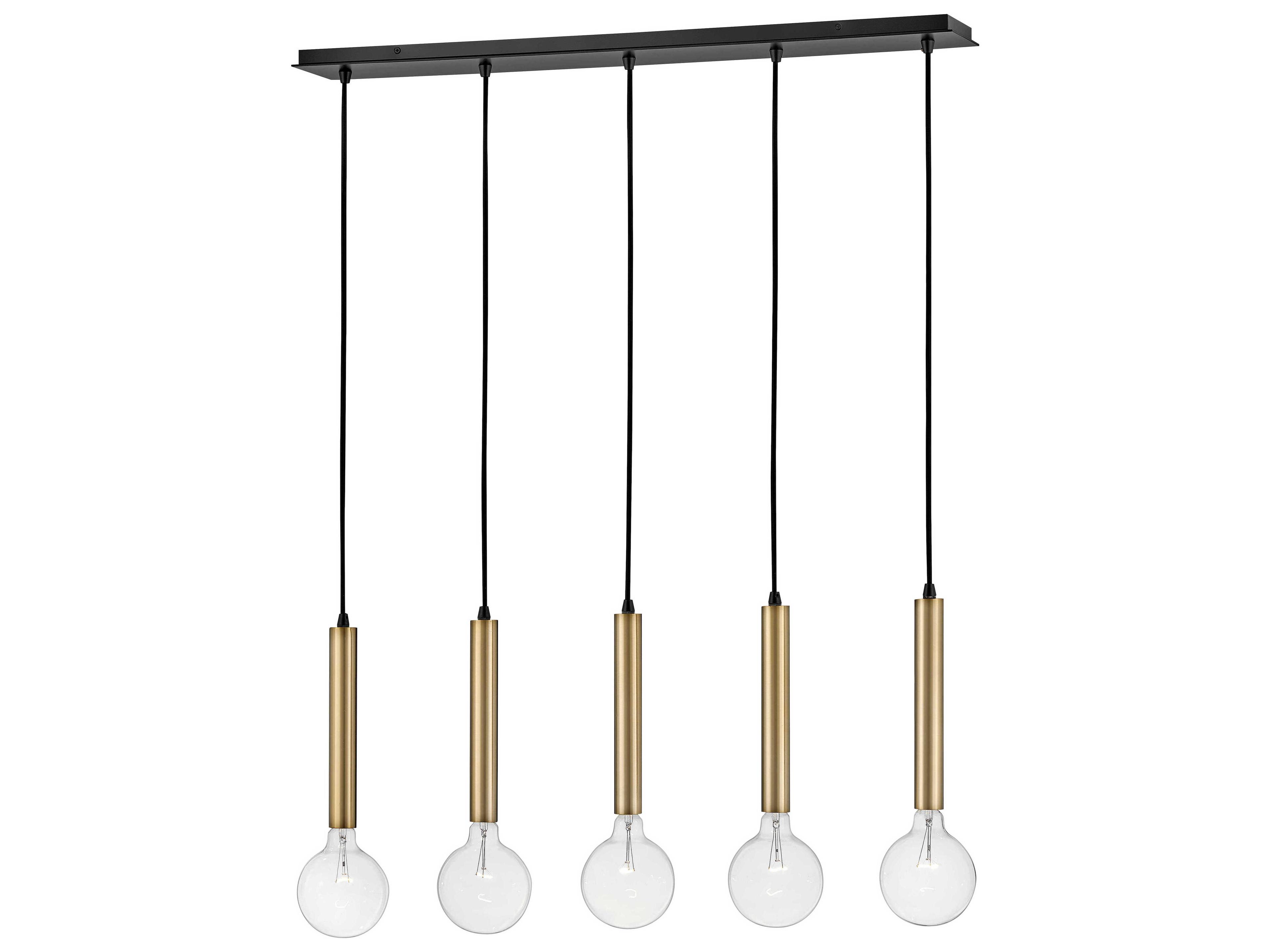 Lark Living Bobbie 5-Light Lacquered Brass Black Linear Island Pendant