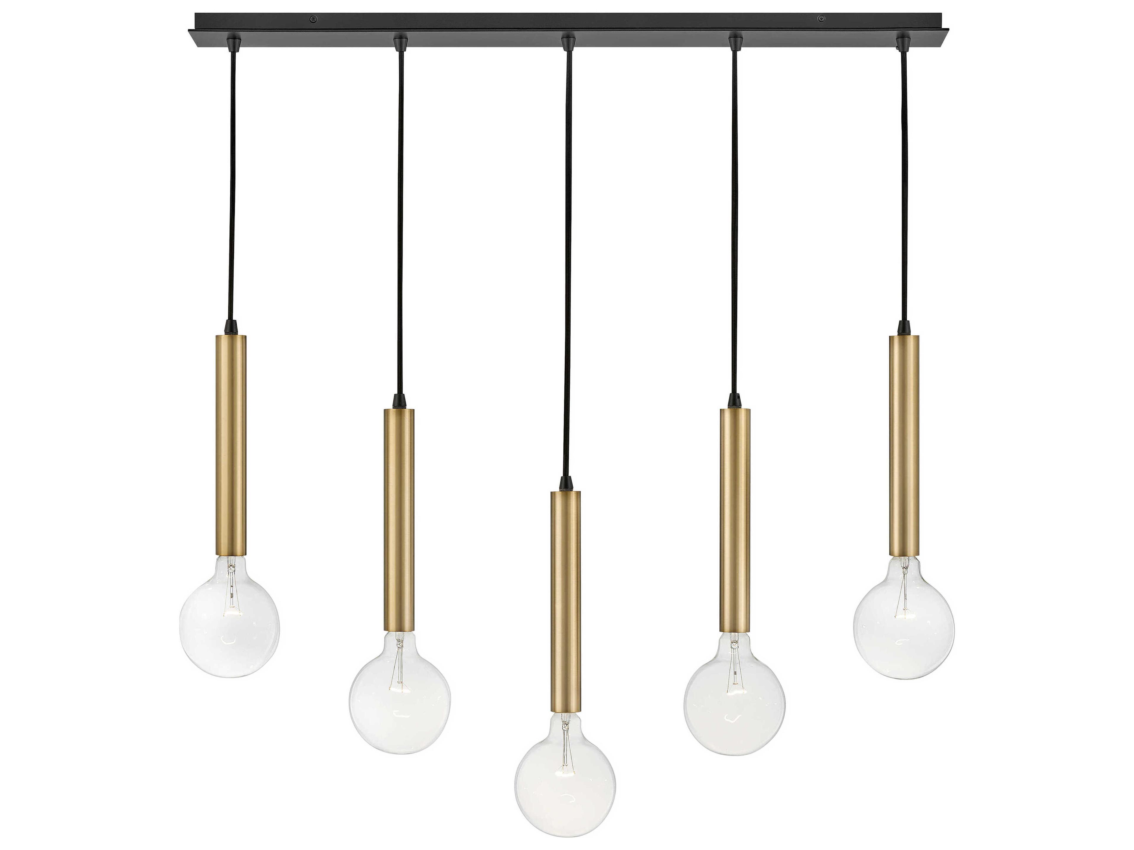 Lark Living Bobbie 5-Light Lacquered Brass Black Linear Island Pendant