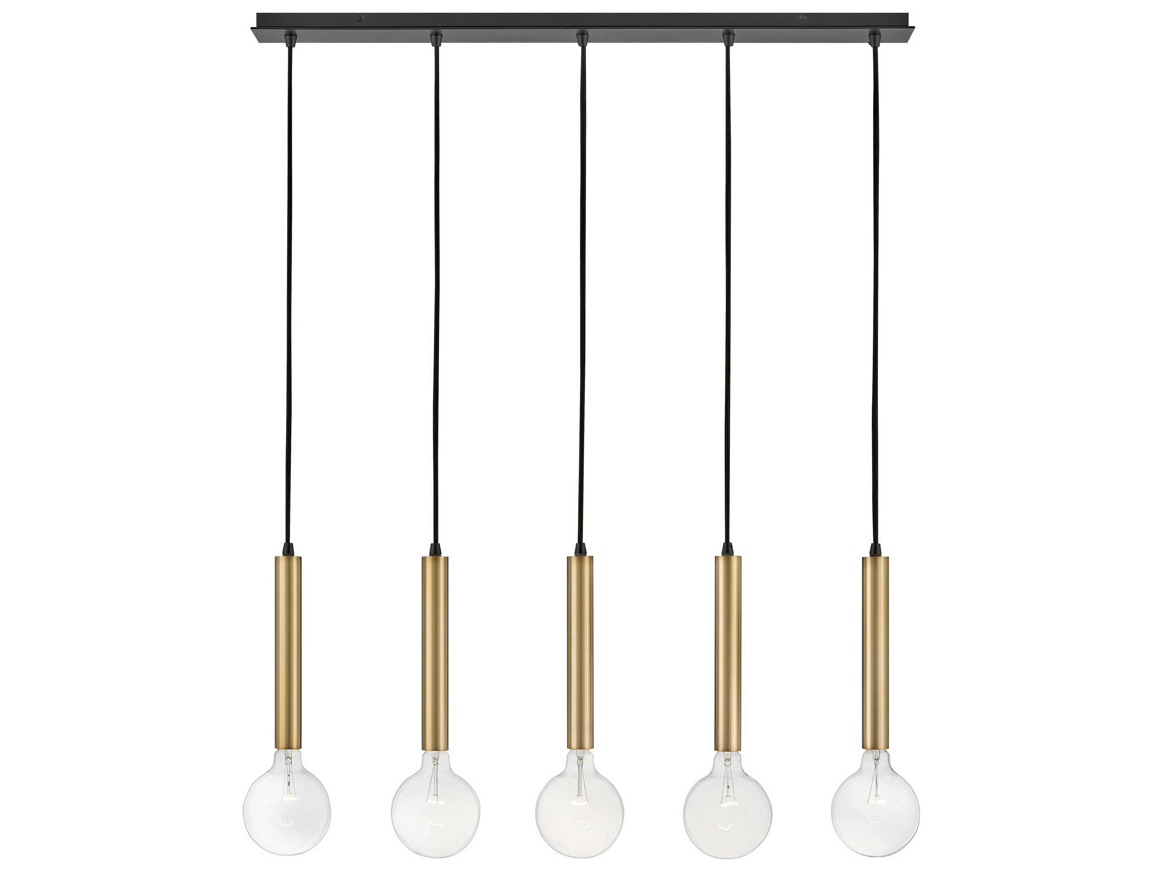 Lark Living Bobbie 5-Light Lacquered Brass Black Linear Island Pendant