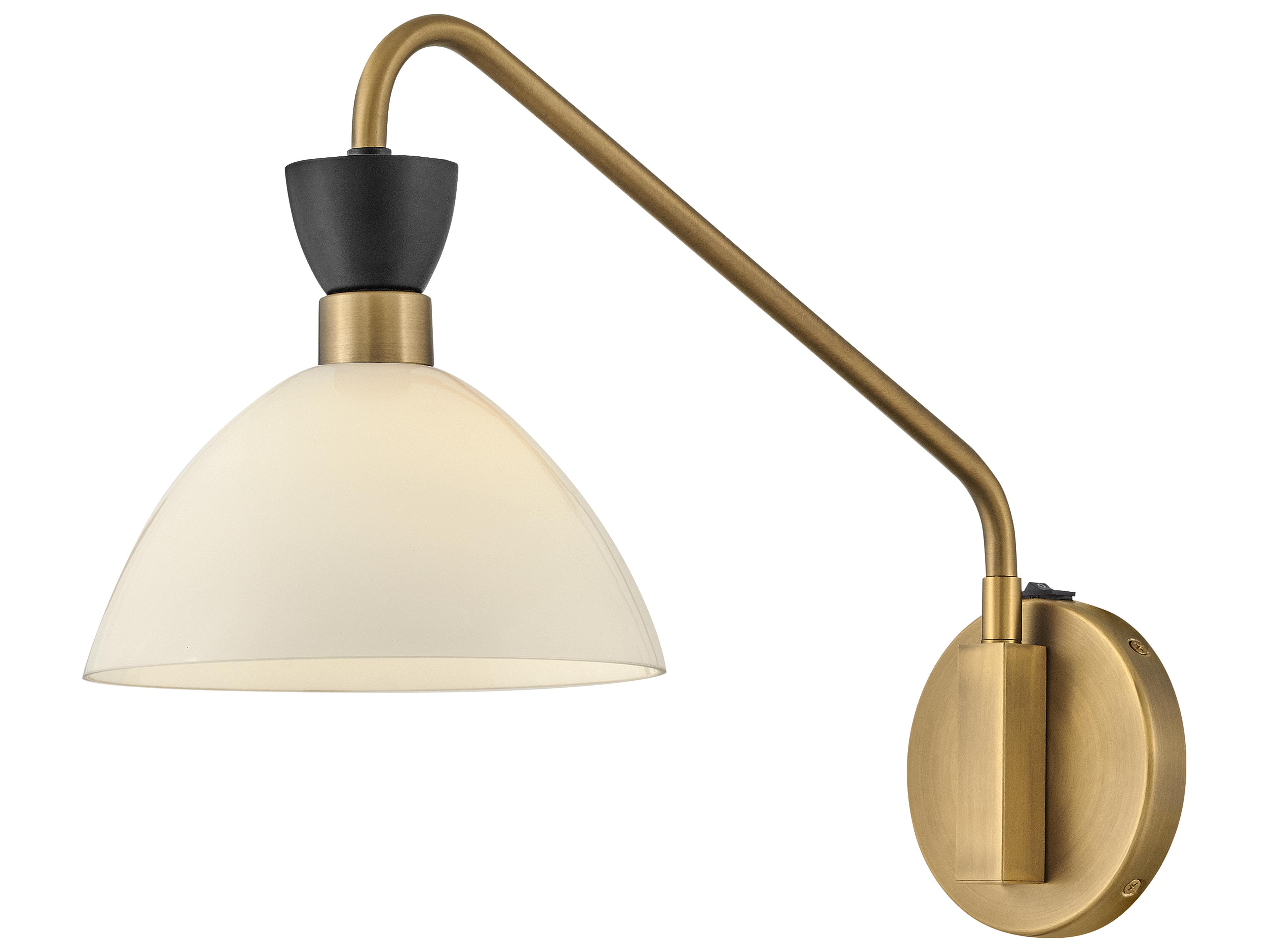 Simon 1-Light Black Heritage Brass Swing Wall Sconce