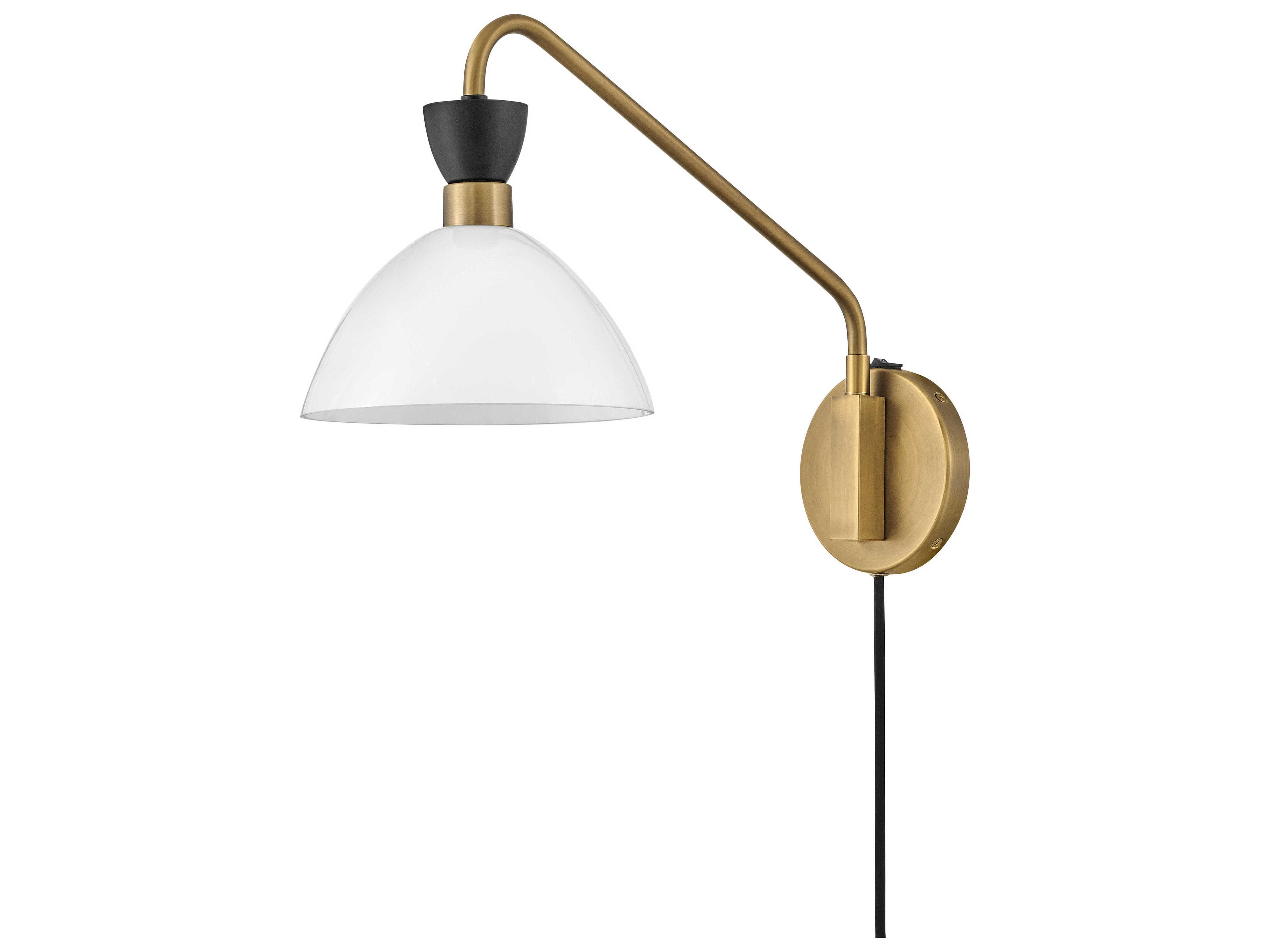 Lark Living Simon 1-Light Black Heritage Brass Swing Wall Sconce