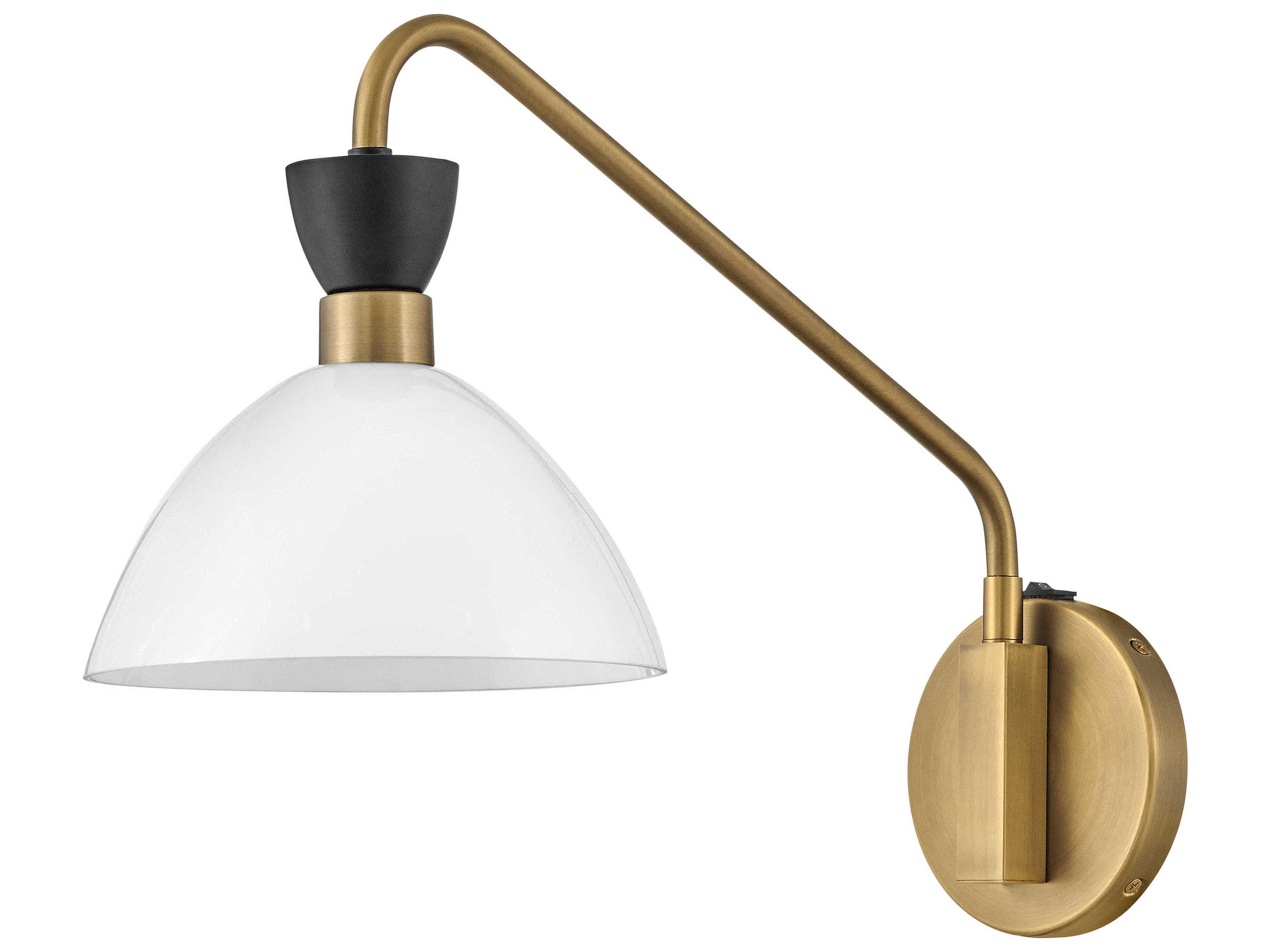 Lark Living Simon 1-Light Black Heritage Brass Swing Wall Sconce