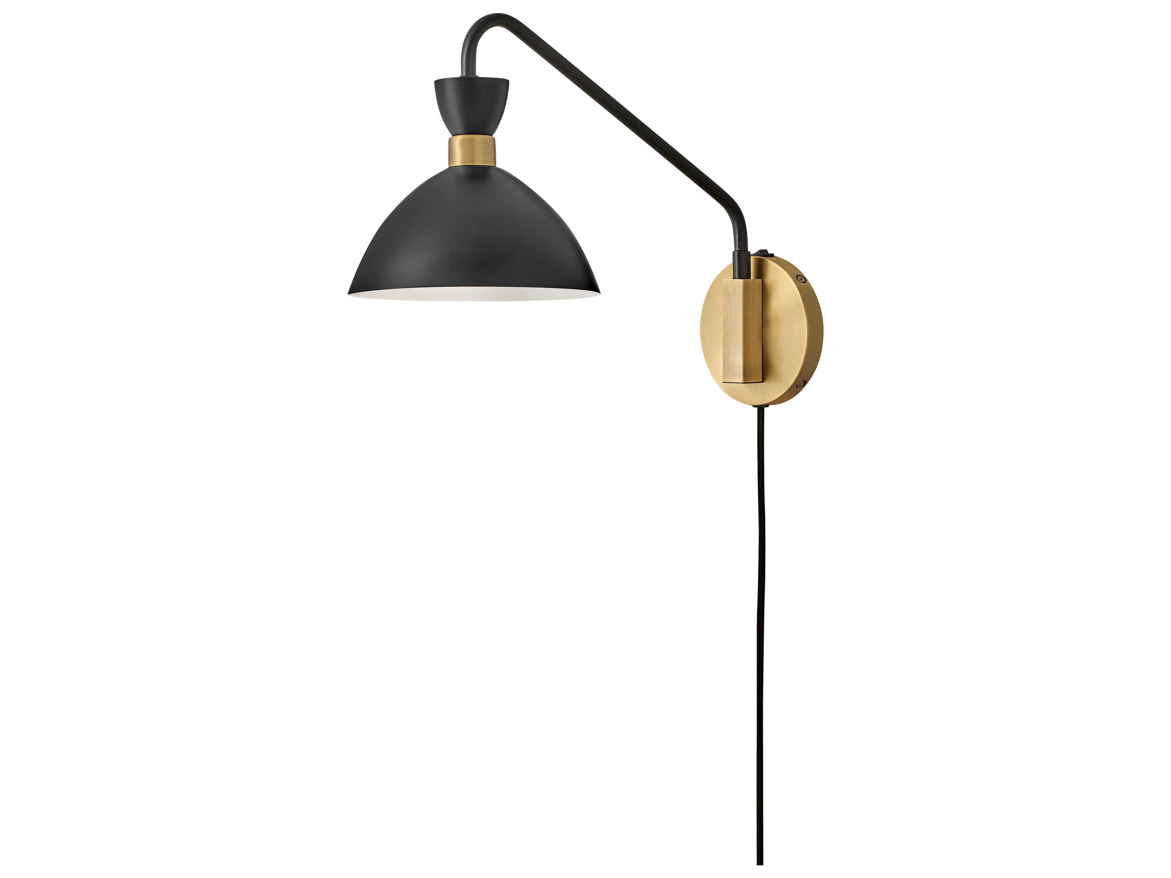 Lark Living Simon 1-Light Black Heritage Brass Swing Wall Sconce