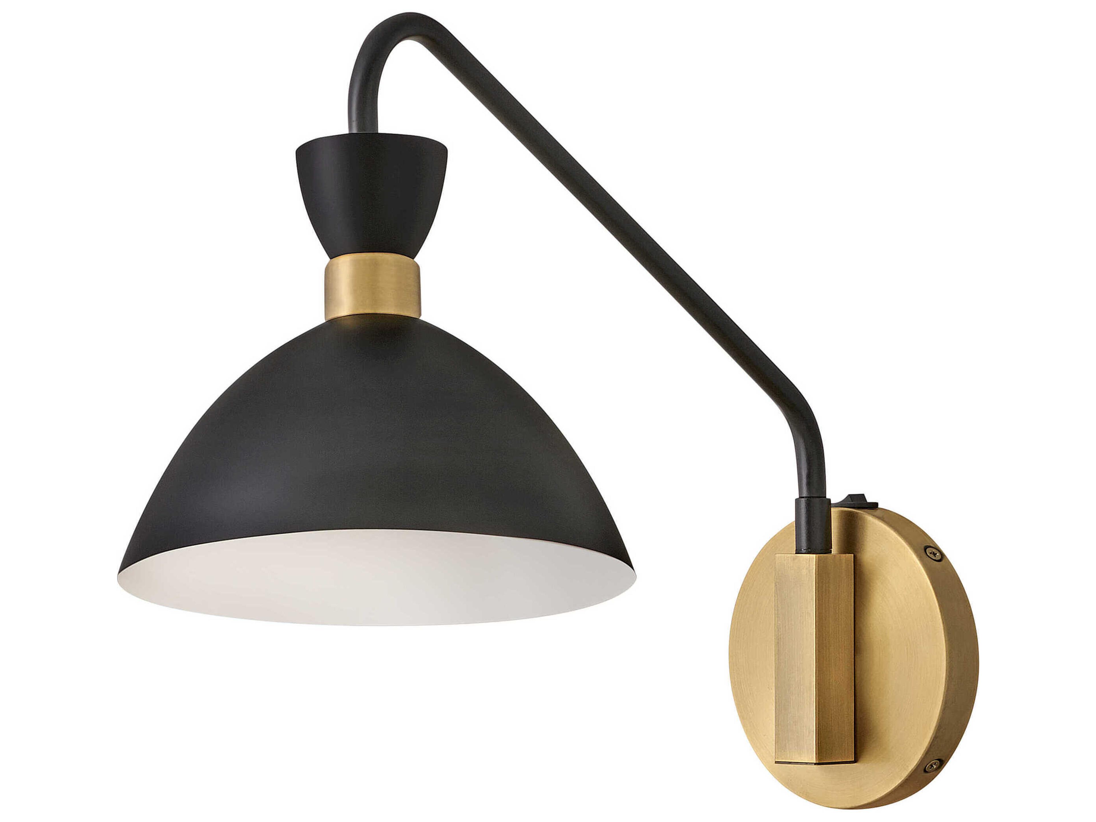 Lark Living Simon 1-Light Black Heritage Brass Swing Wall Sconce