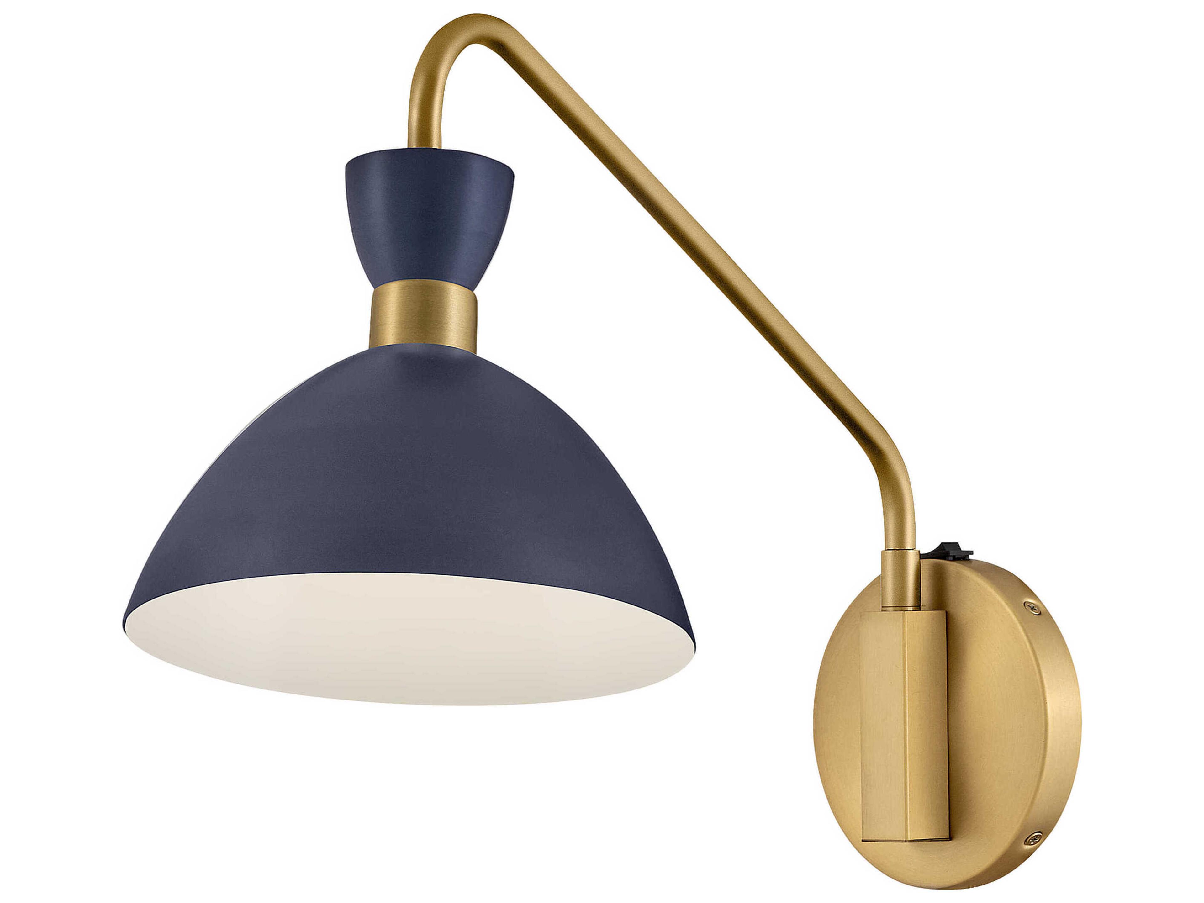 Lark Living Simon 1-Light Matte Navy Heritage Brass Blue Swing Wall Sconce