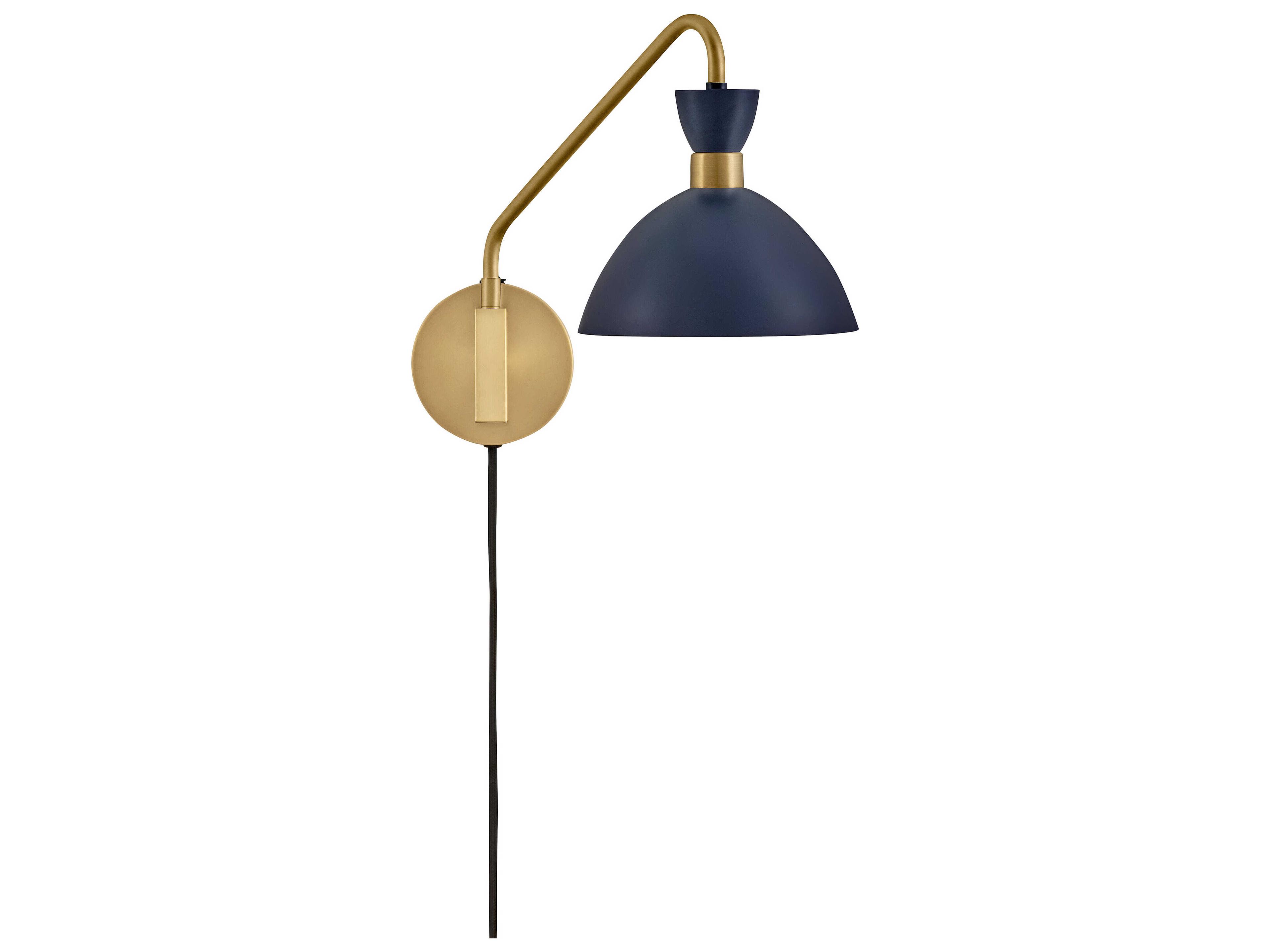 Lark Living Simon 1-Light Matte Navy Heritage Brass Blue Swing Wall Sconce