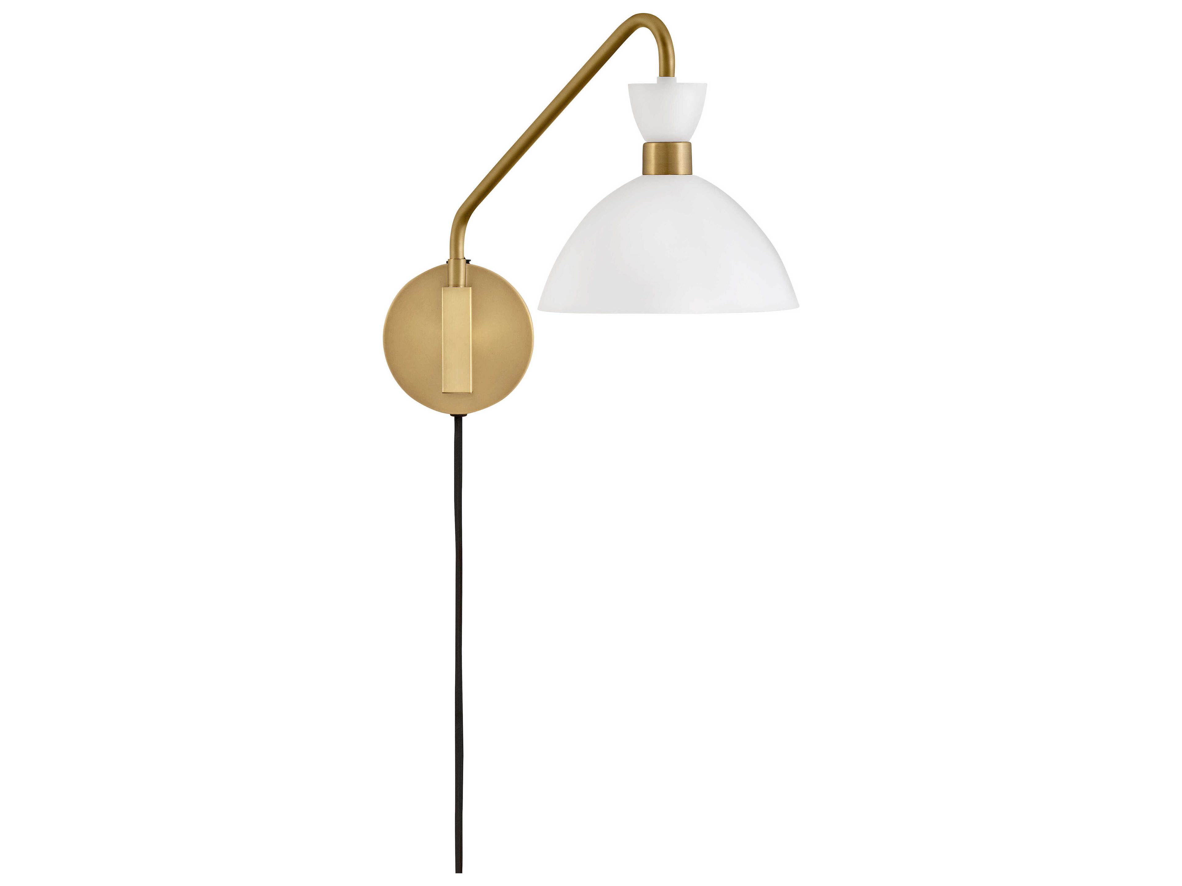Lark Living Simon 1-Light Matte White Heritage Brass Swing Wall Sconce