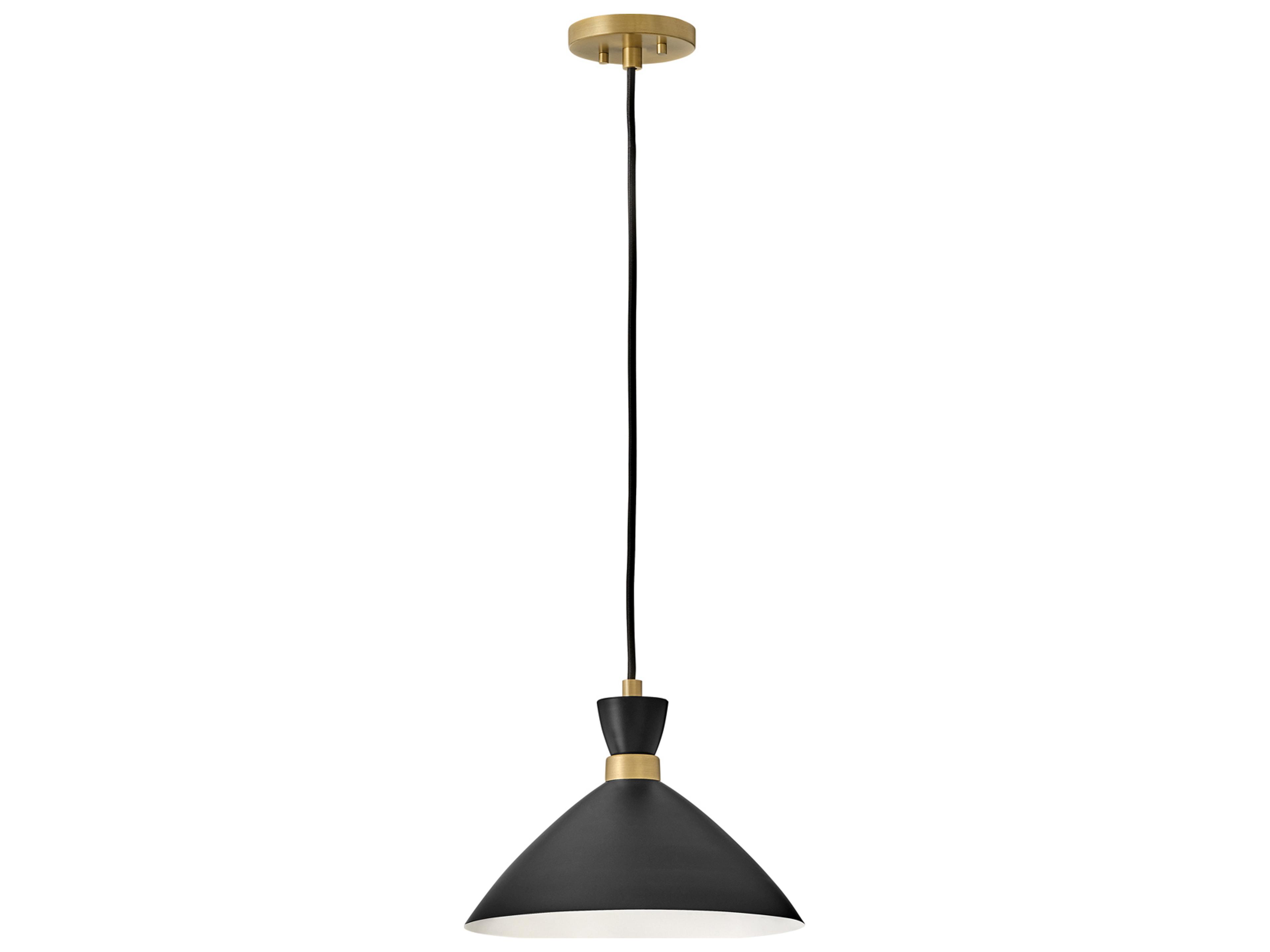 Simon 1-Light Black Heritage Brass Pendant