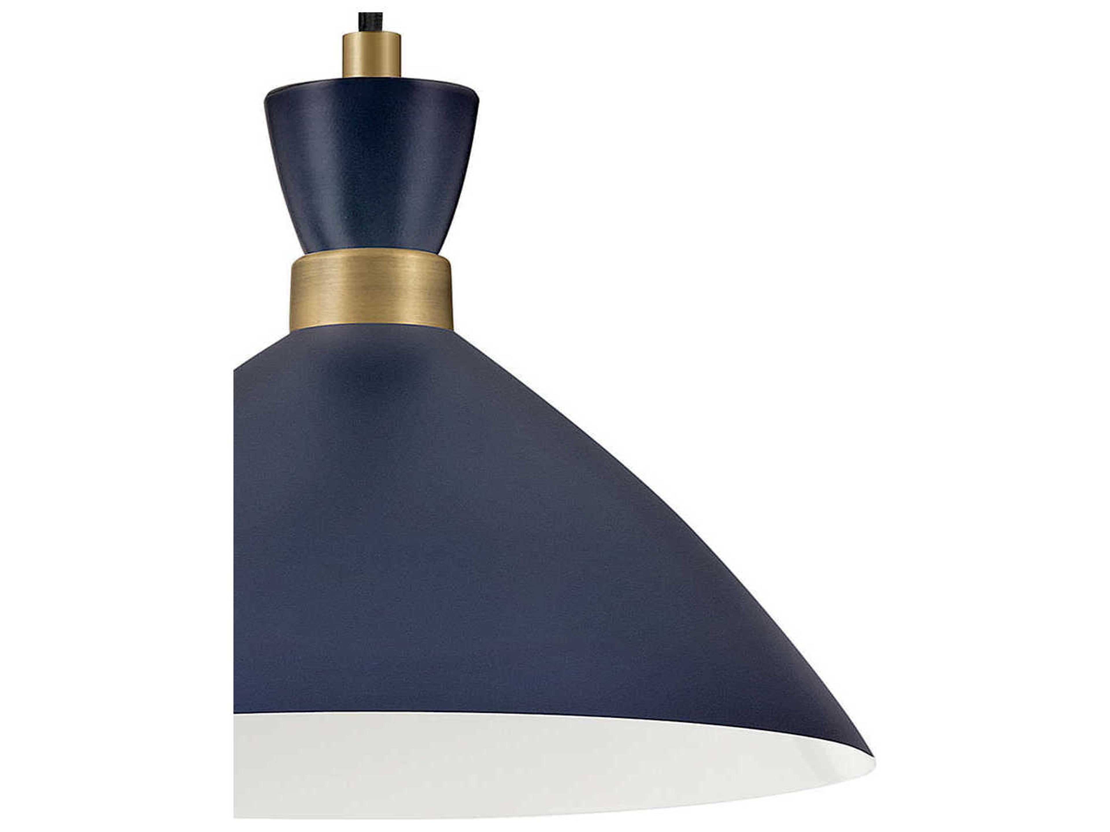 Lark Living Simon 1-Light Matte Navy Heritage Brass Blue Pendant