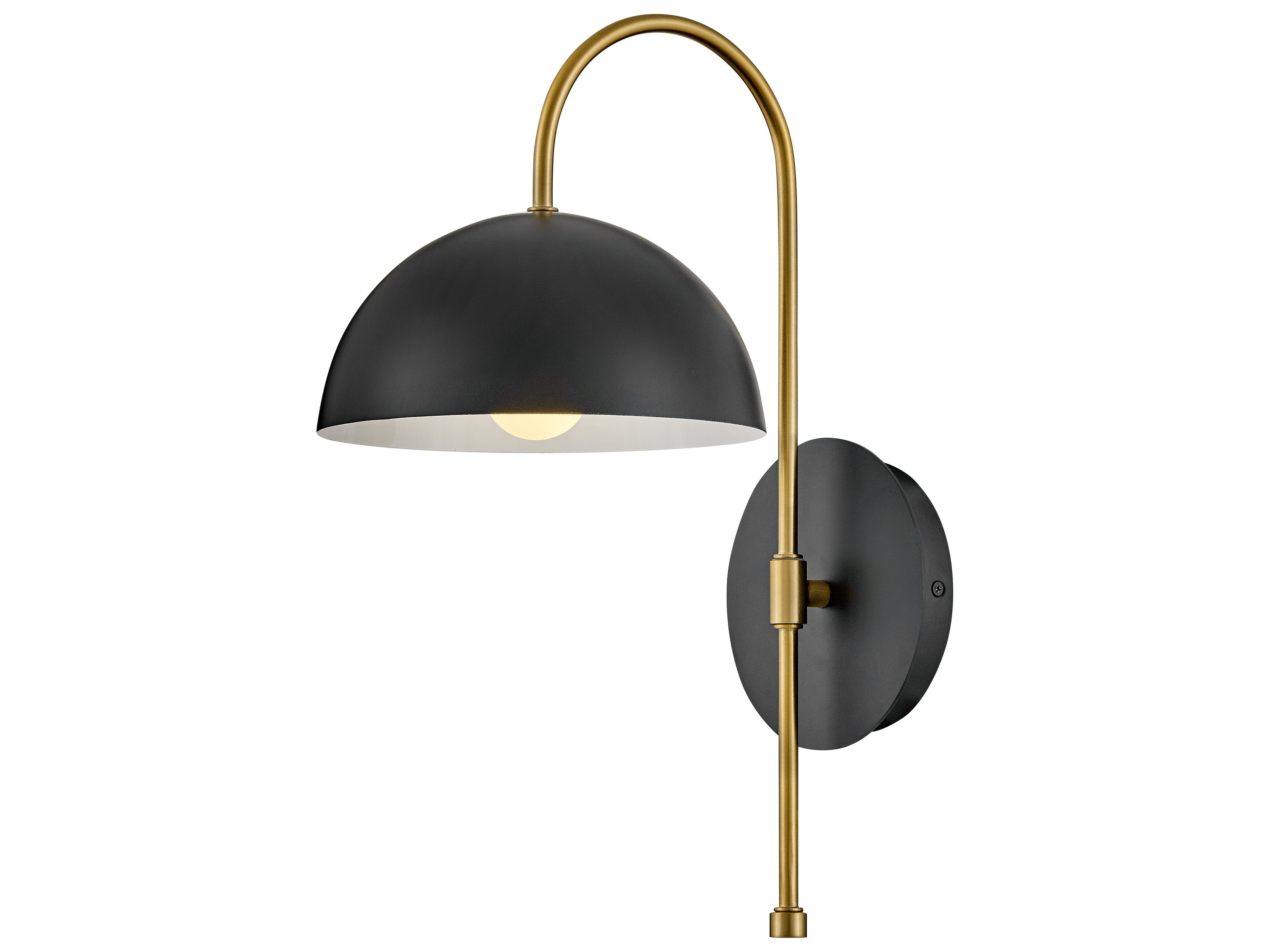 Lark Living Lou 1-Light Black Lacquered Brass Wall Sconce