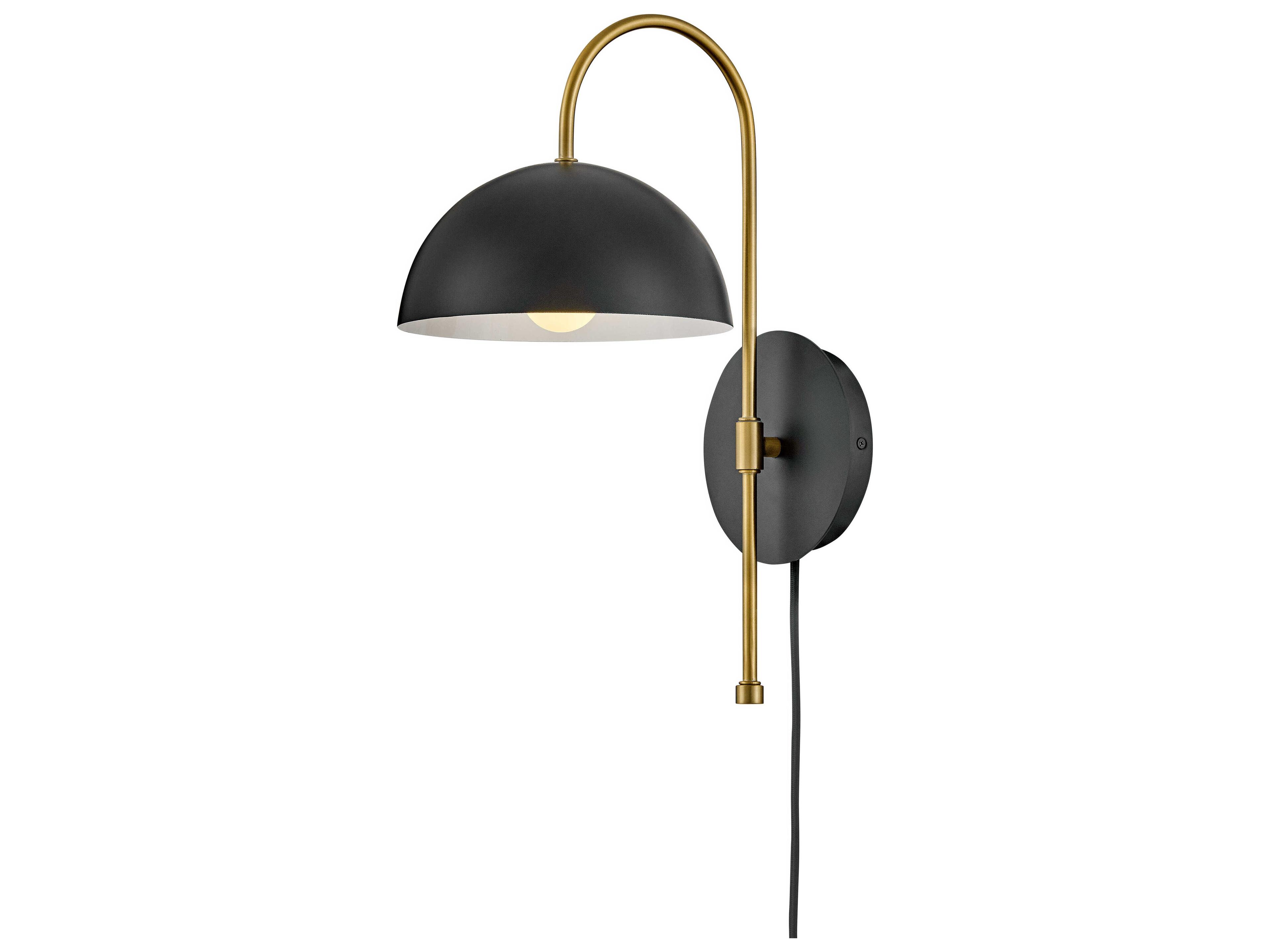 Lark Living Lou 1-Light Black Lacquered Brass Wall Sconce