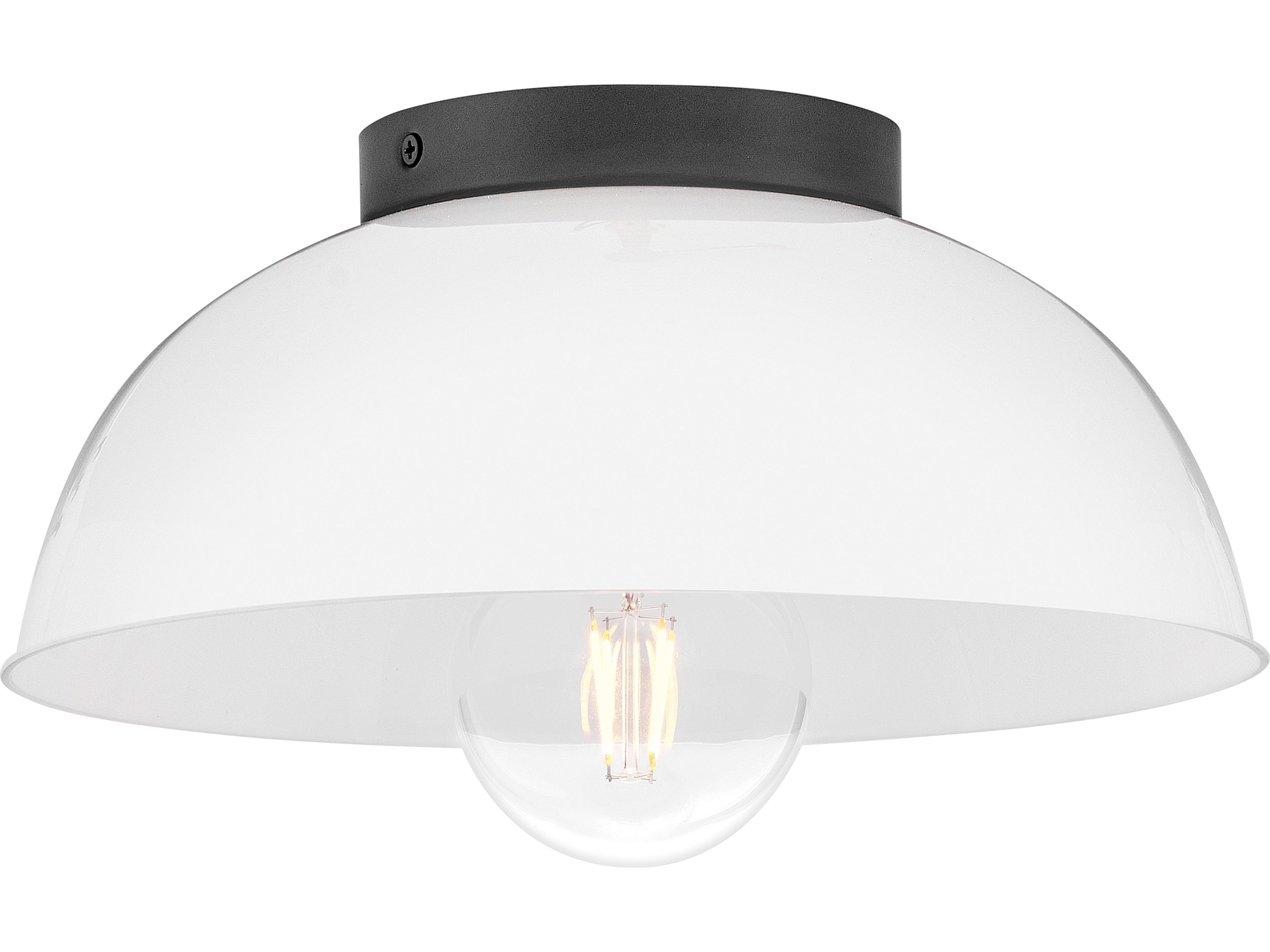 Stu 1-Light Black Dome Flush Mount