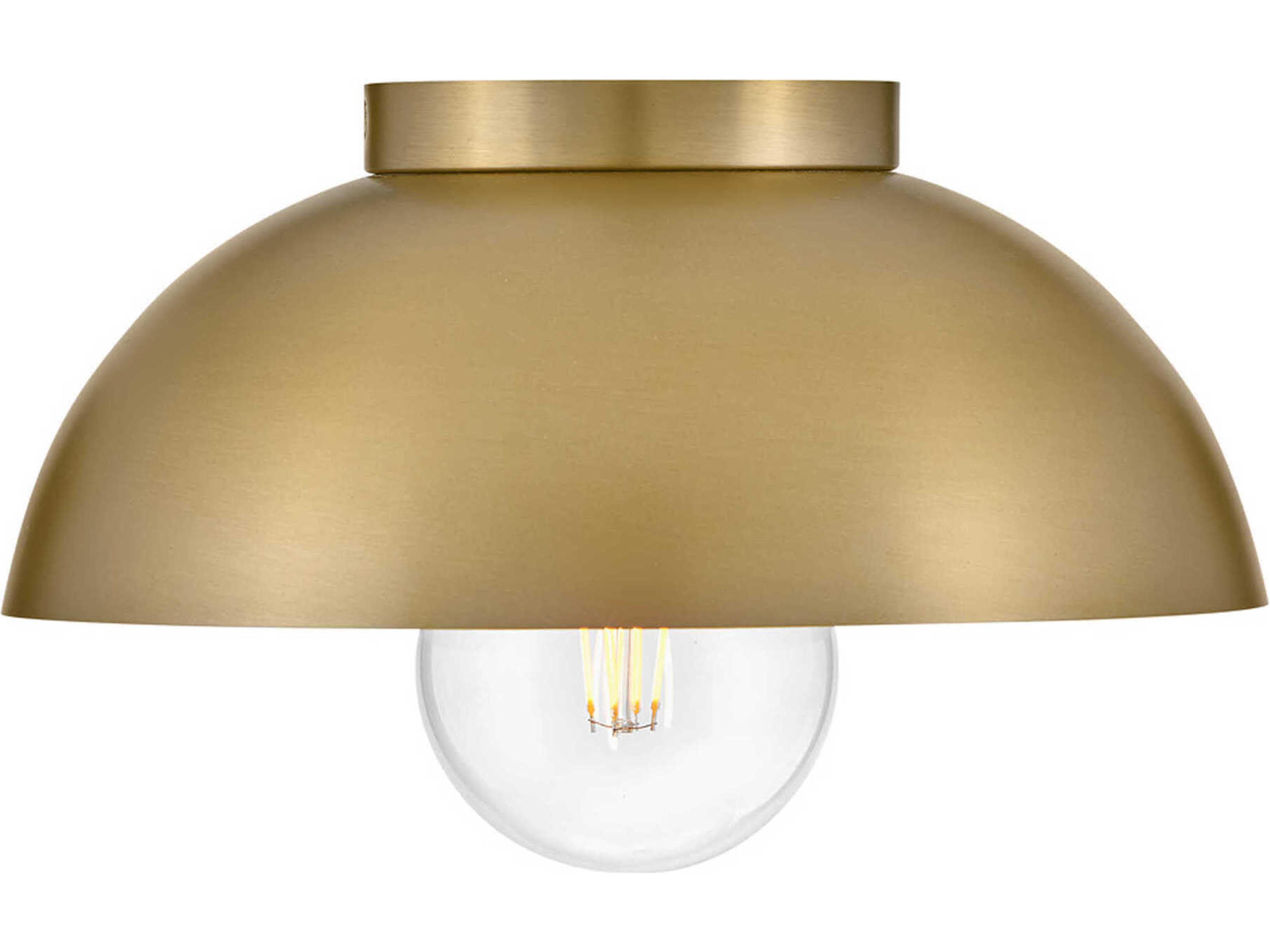 Lark Living Stu 1-Light Lacquered Brass Dome Flush Mount