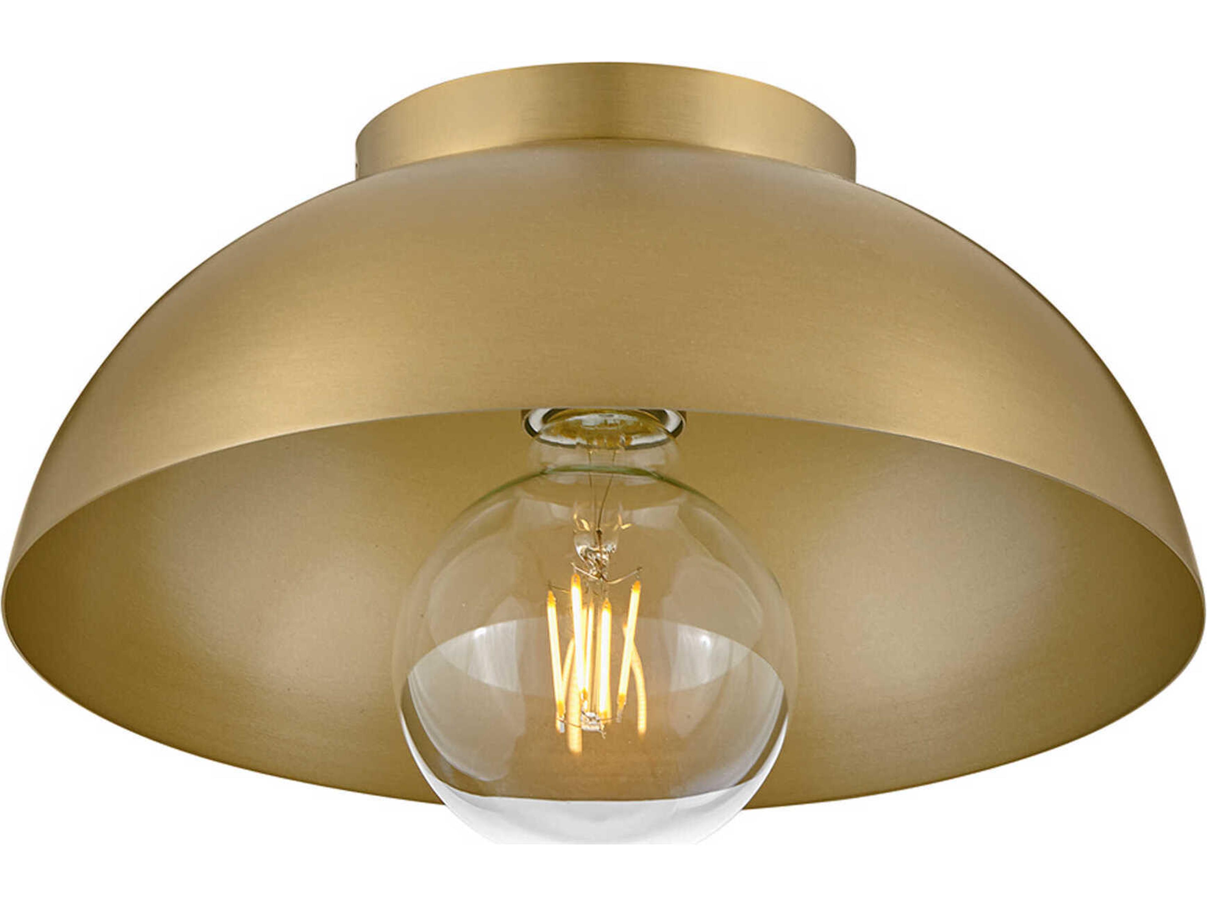 Lark Living Stu 1-Light Lacquered Brass Dome Flush Mount