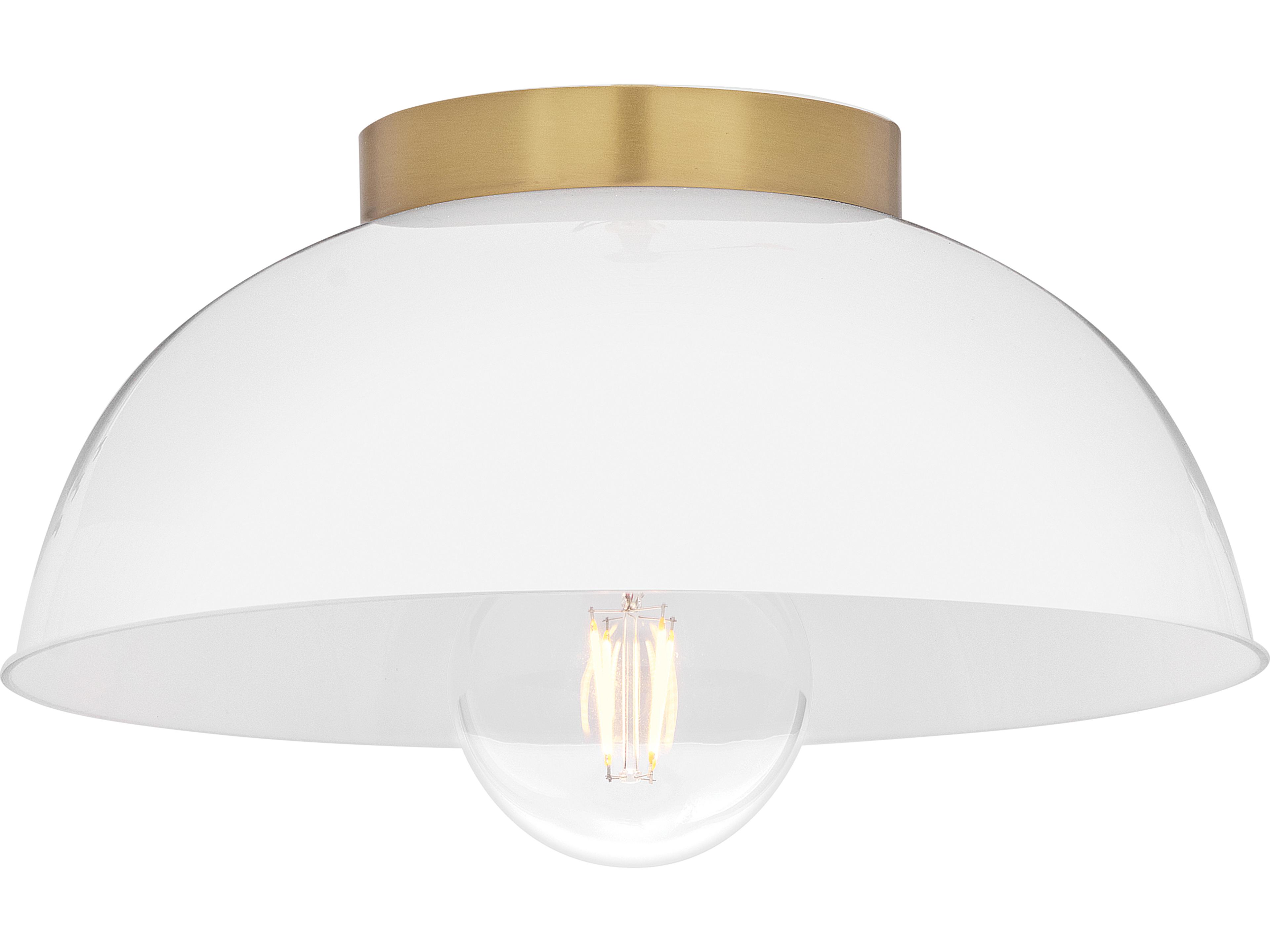 Stu 1-Light Lacquered Brass Dome Flush Mount