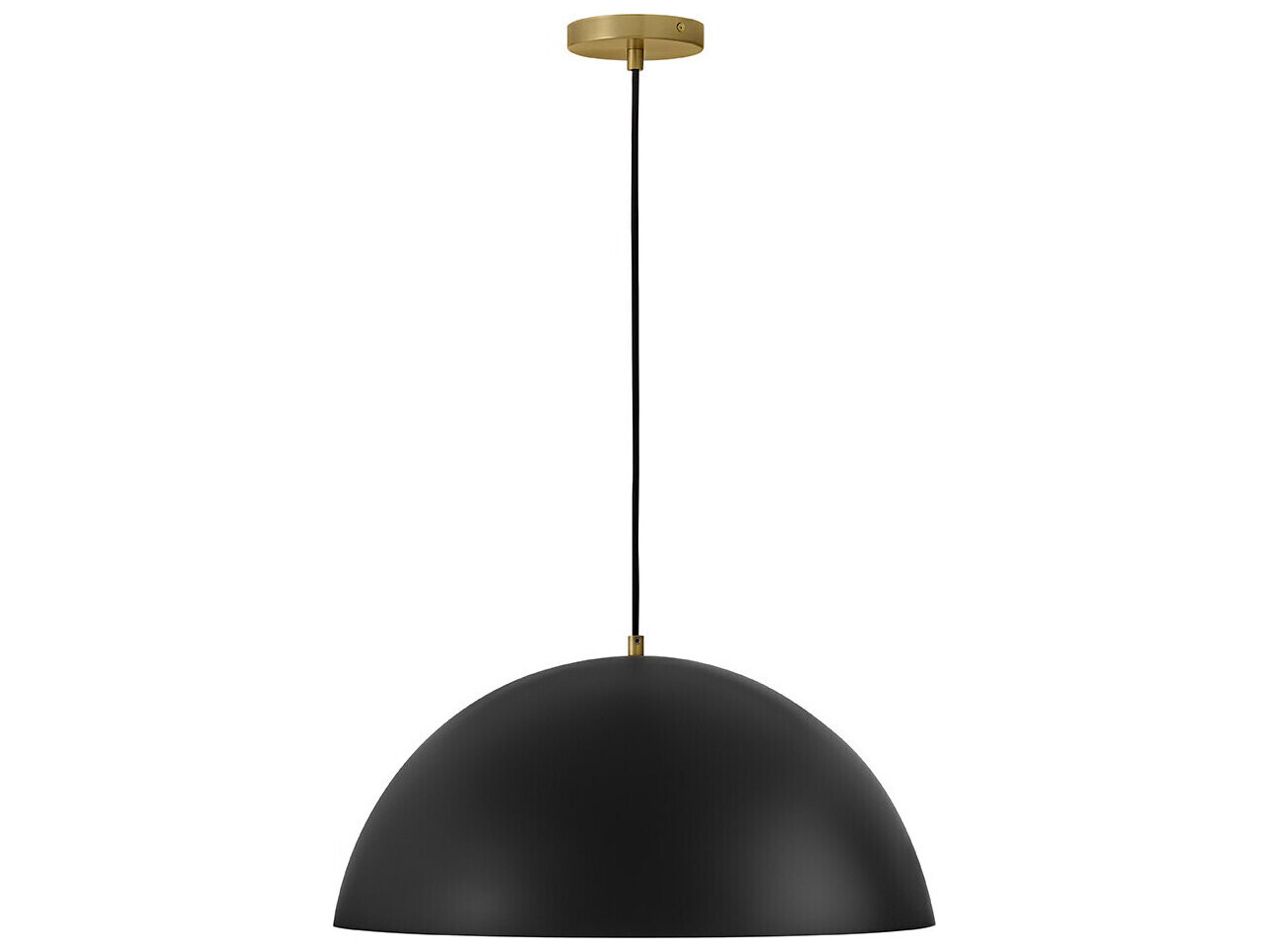 Lark Living Lou 1-Light Black Lacquered Brass Dome Pendant