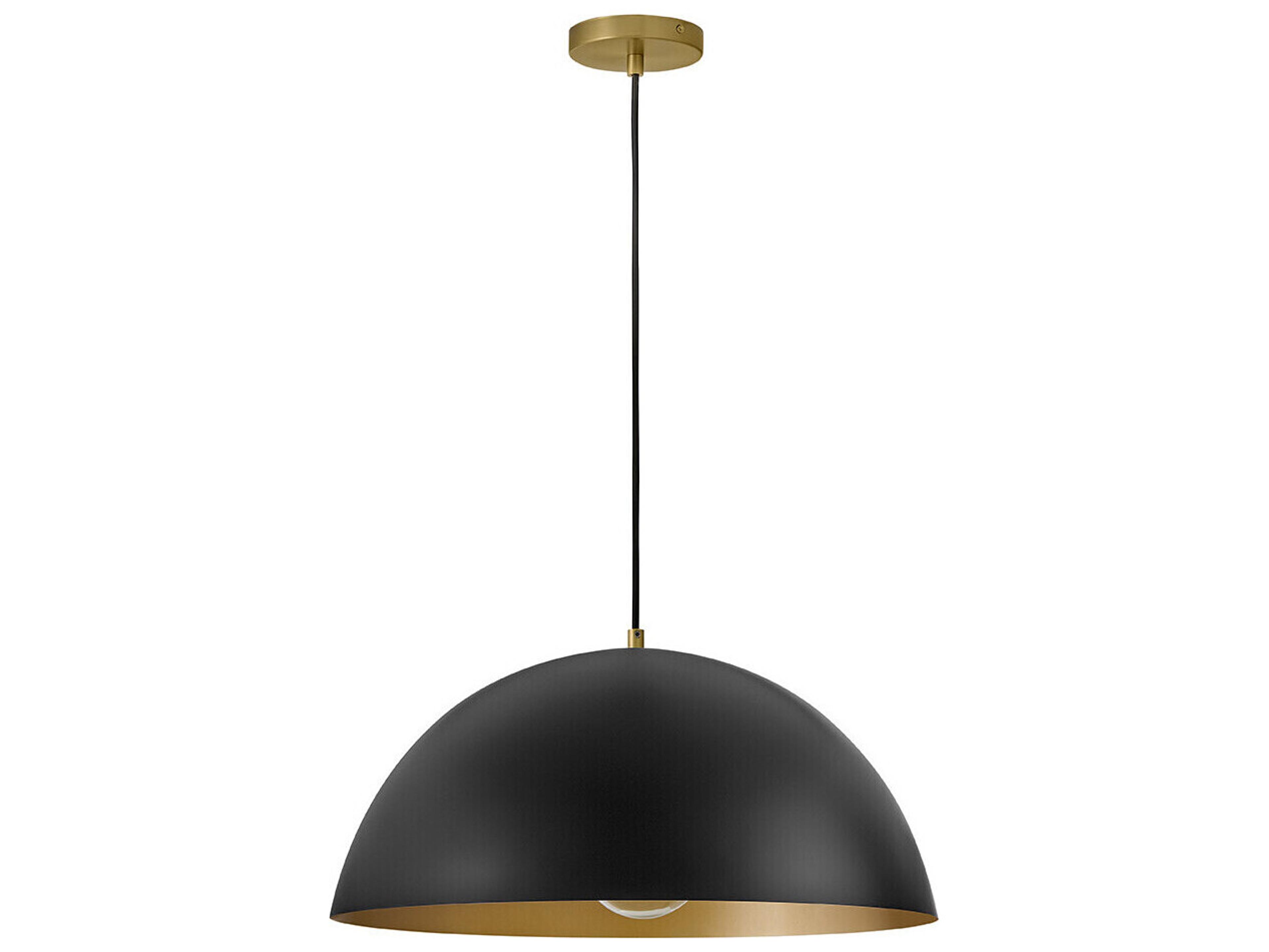 Lark Living Lou 1-Light Black Lacquered Brass Dome Pendant
