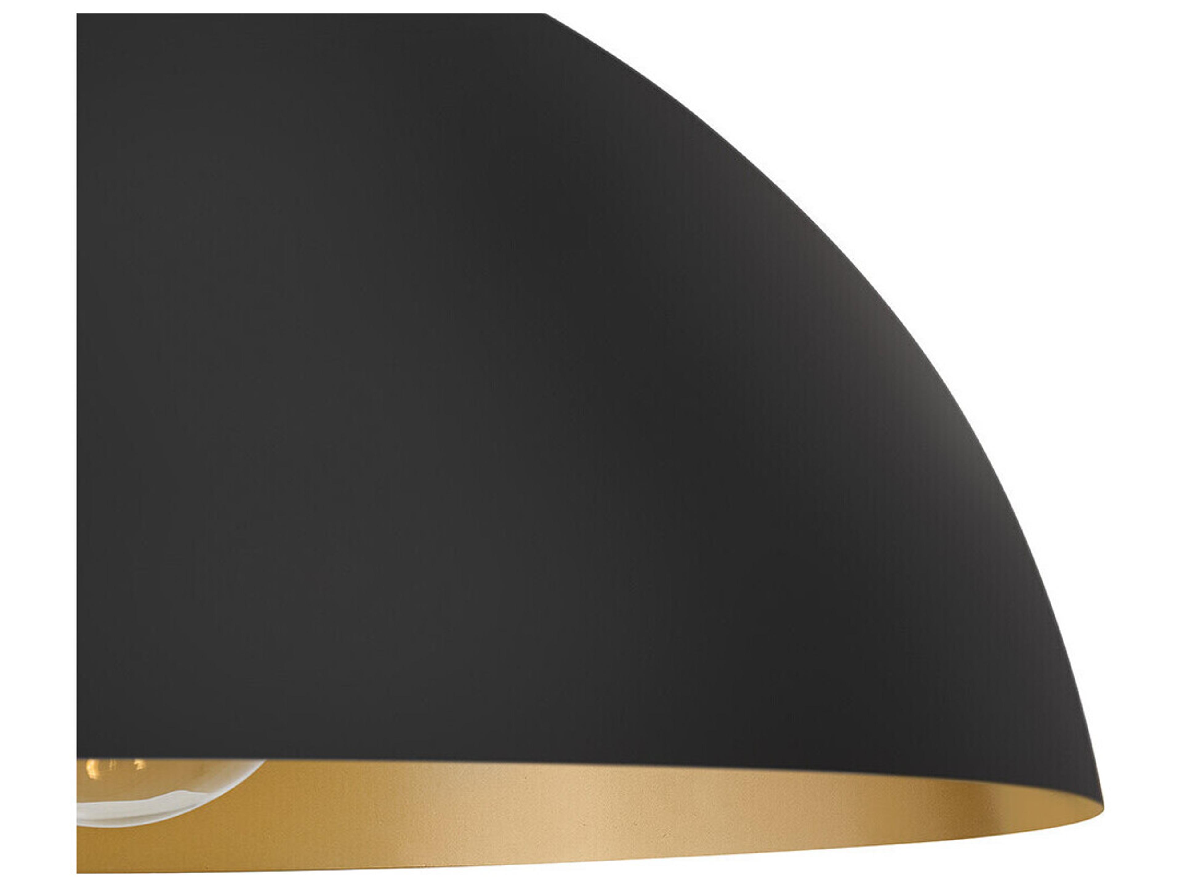 Lark Living Lou 1-Light Black Lacquered Brass Dome Pendant