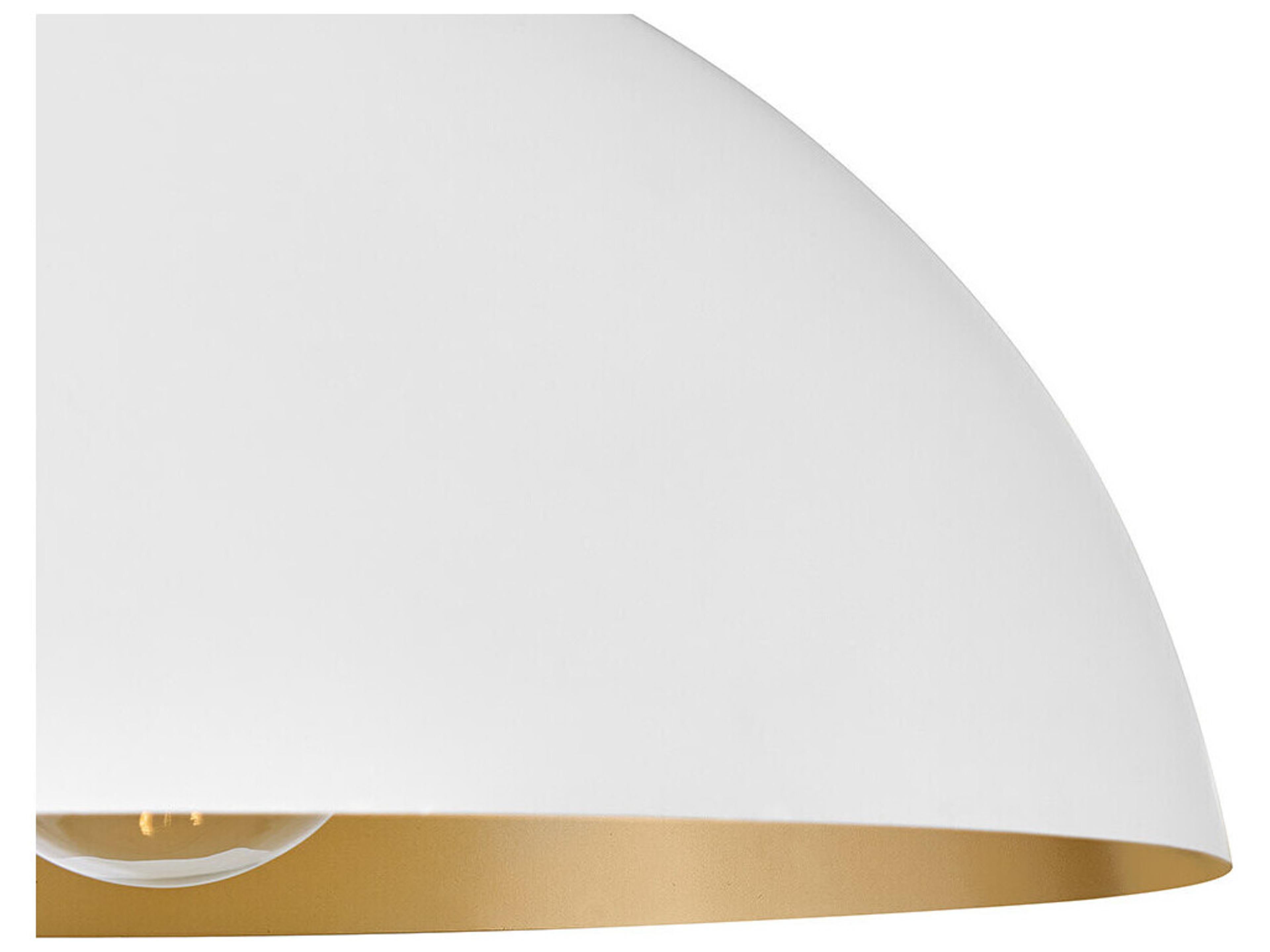 Lark Living Lou 1-Light Matte White Lacquered Brass Dome Pendant