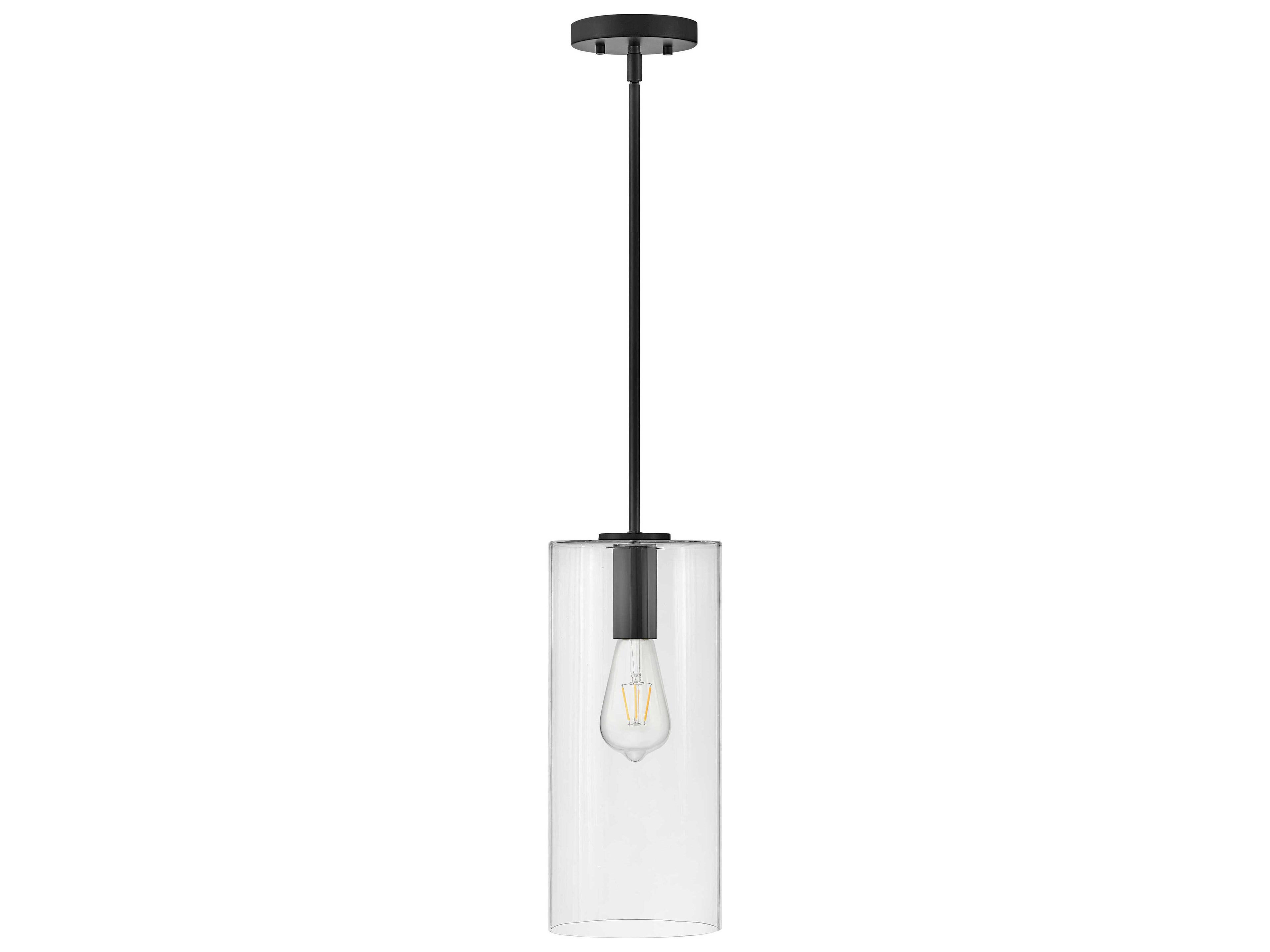 Lark Living Lane 1-Light Black Cylinder Mini Pendant