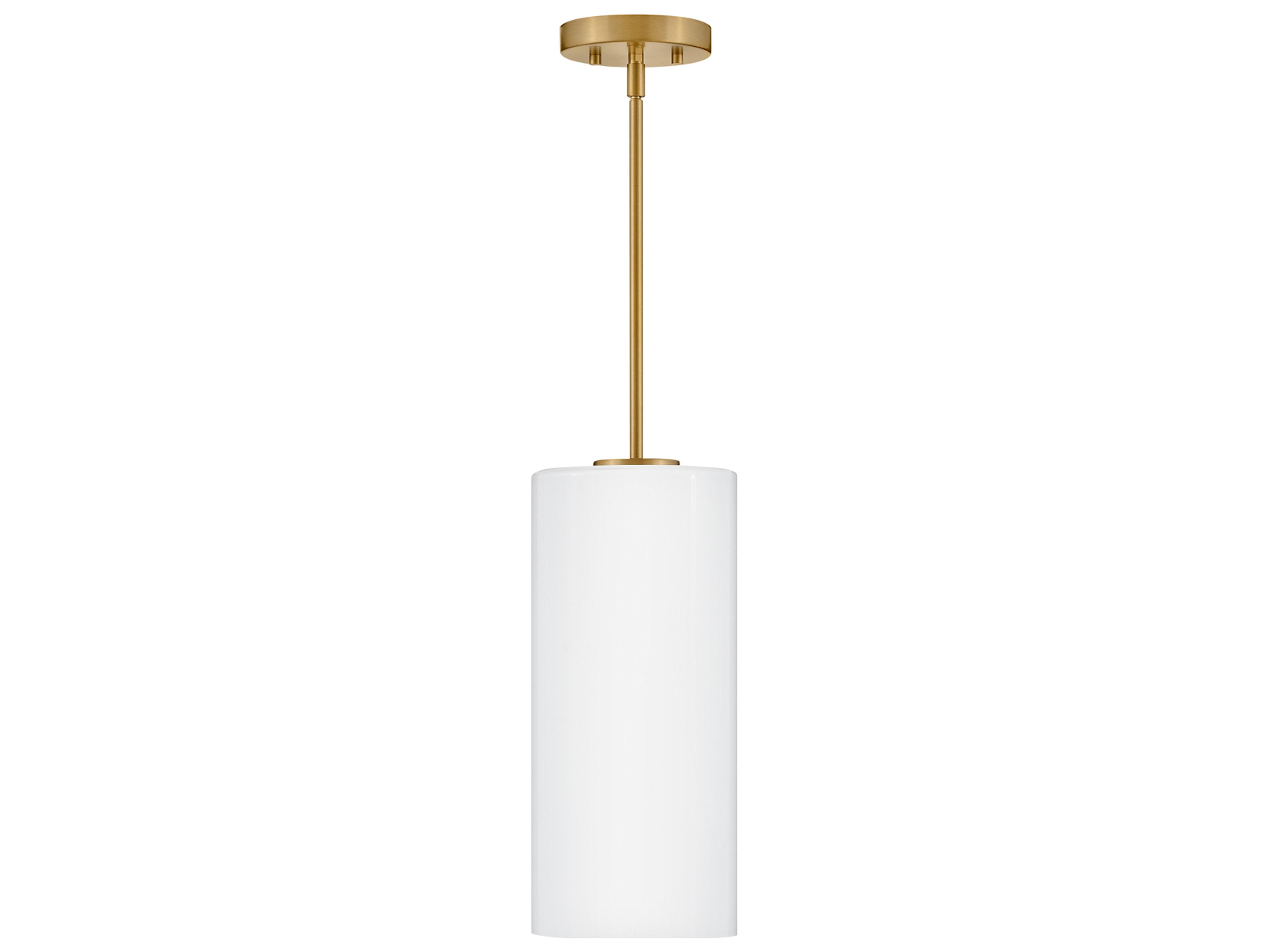 Lane 1-Light Lacquered Brass Cylinder Mini Pendant