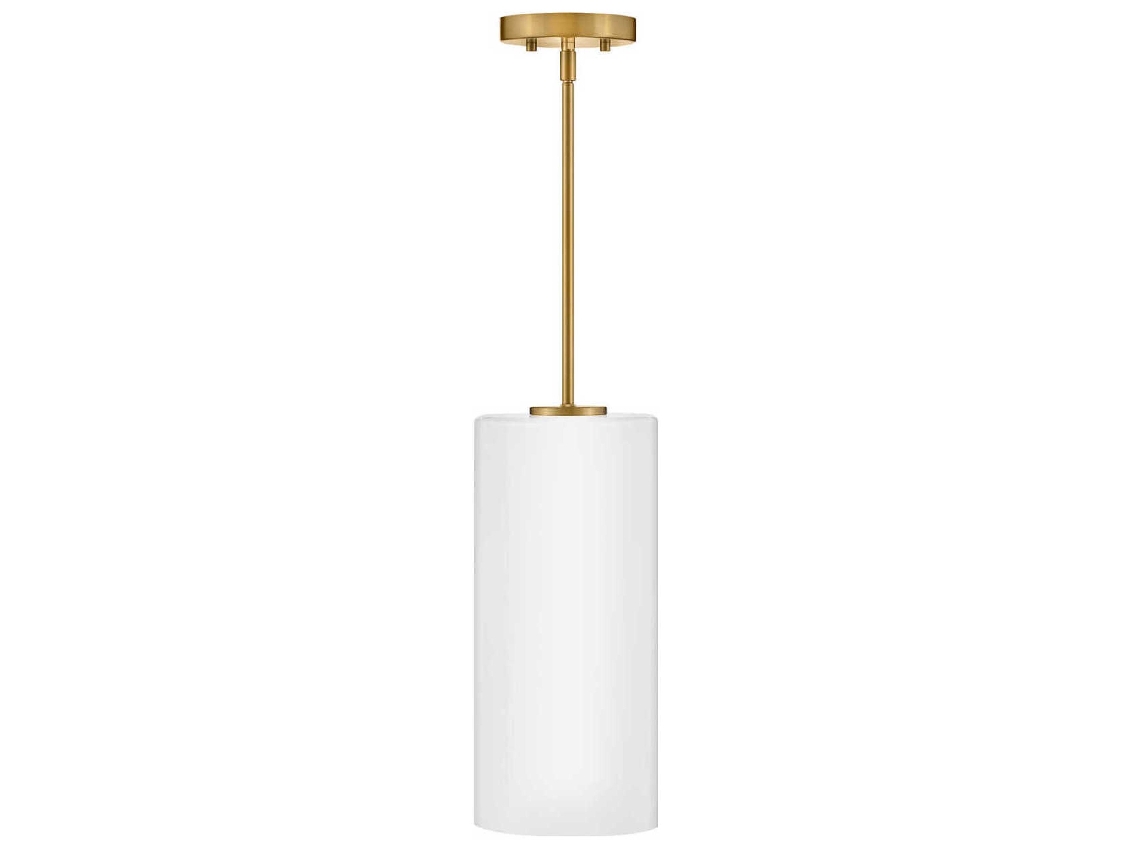 Lark Living Lane 1-Light Lacquered Brass Cylinder Mini Pendant