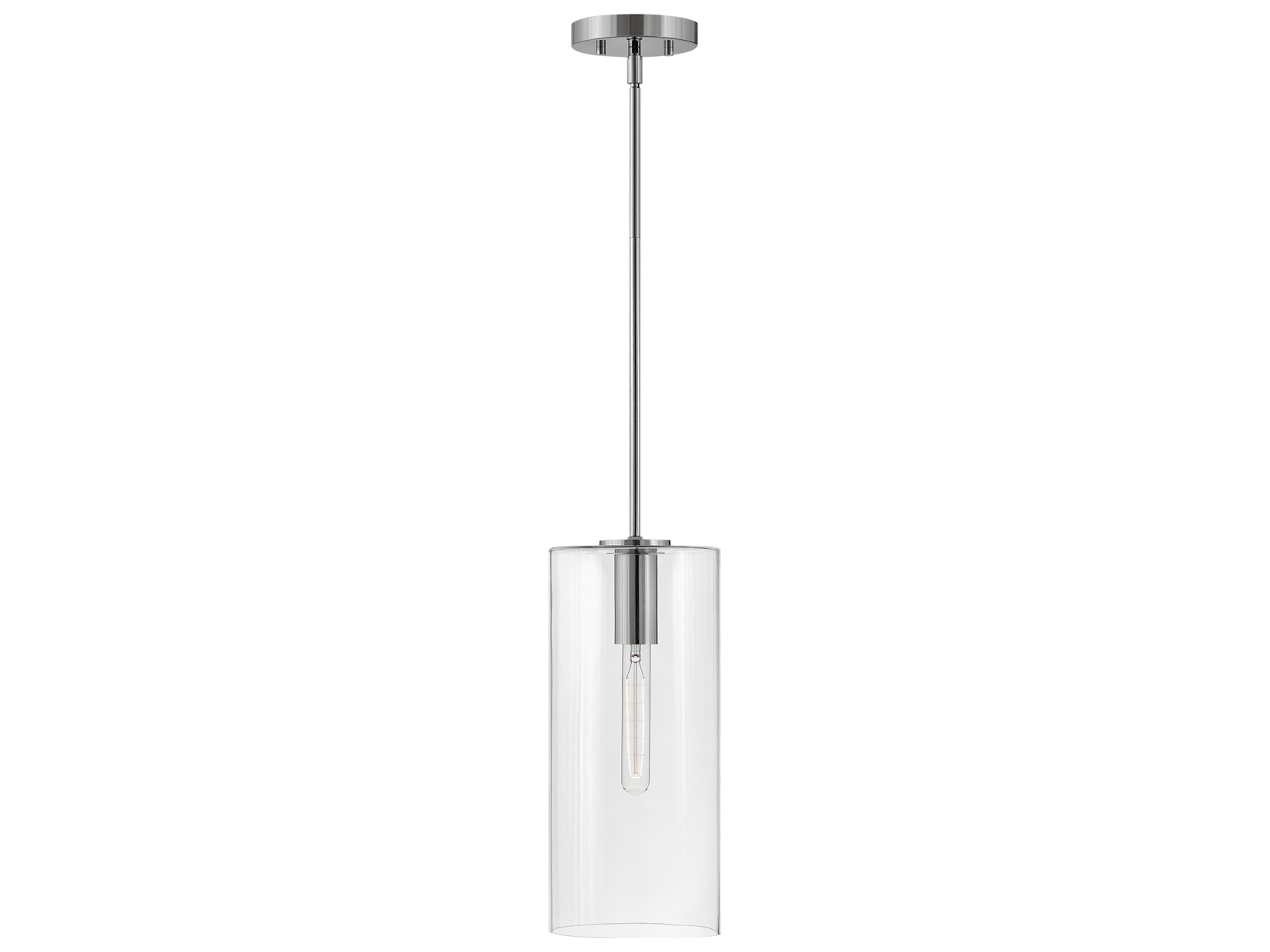 Lane 1-Light Polished Nickel Cylinder Mini Pendant