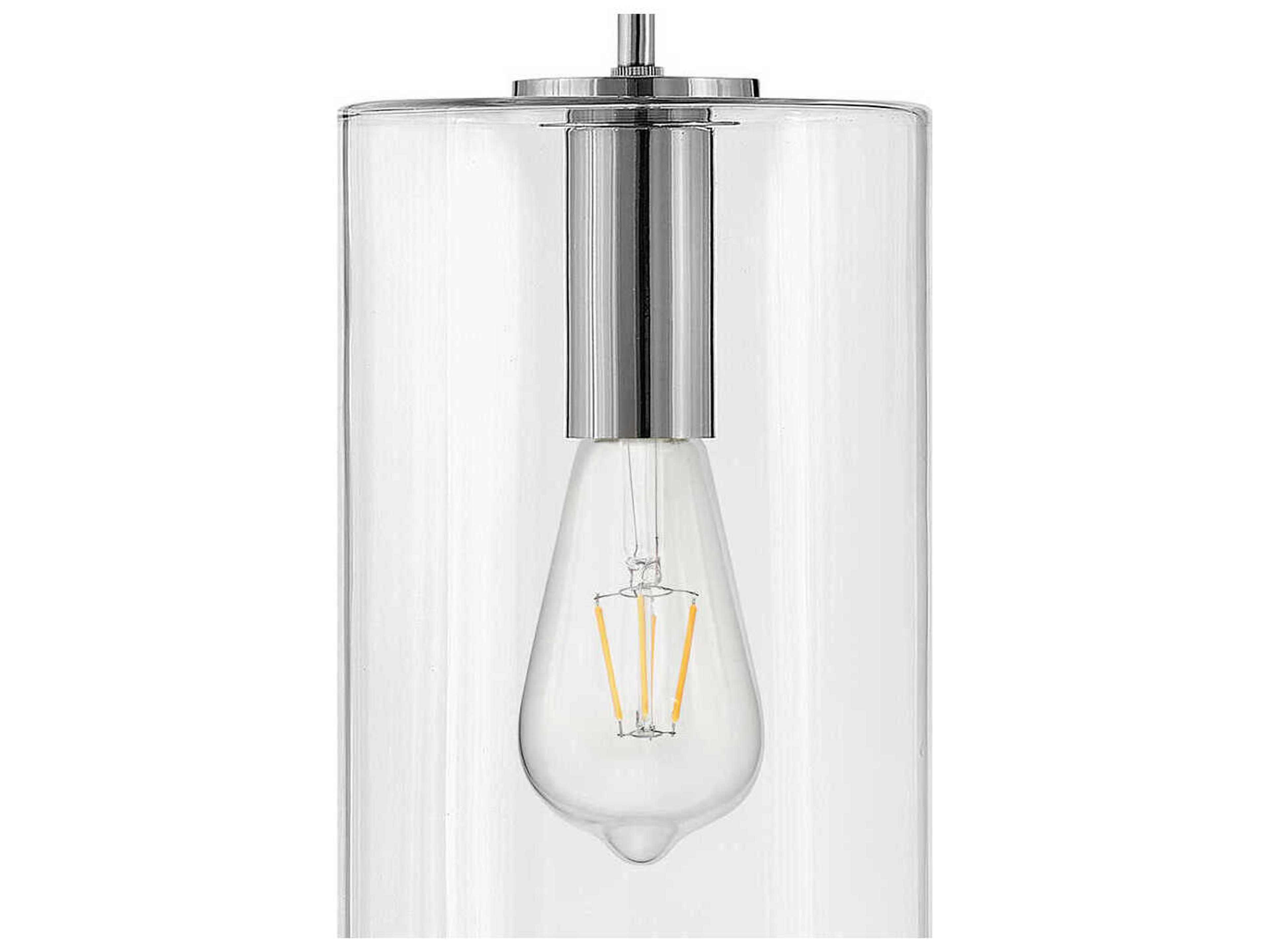 Lark Living Lane 1-Light Polished Nickel Cylinder Mini Pendant