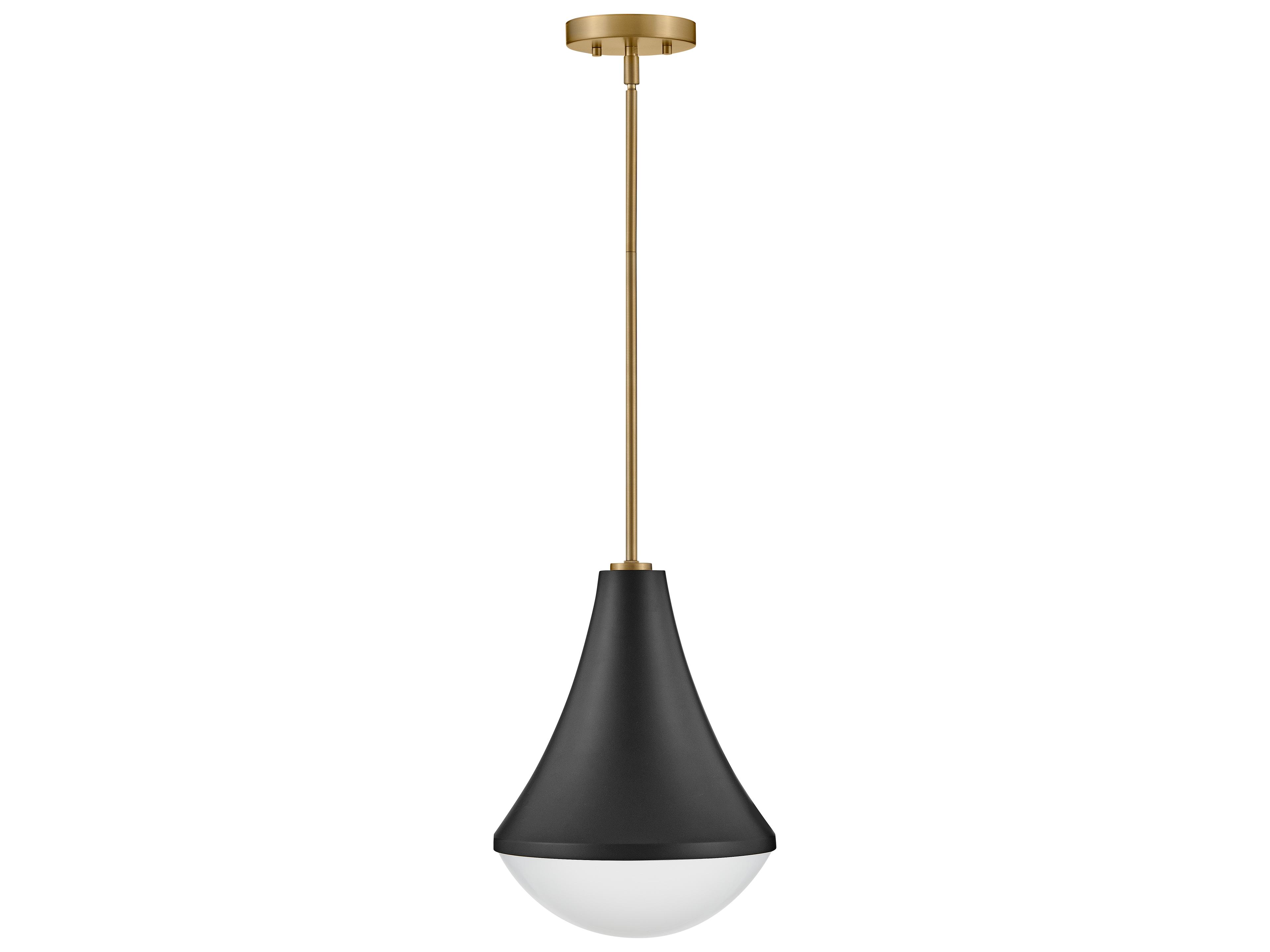 Haddie 1-Light Black Lacquered Brass Mini Pendant