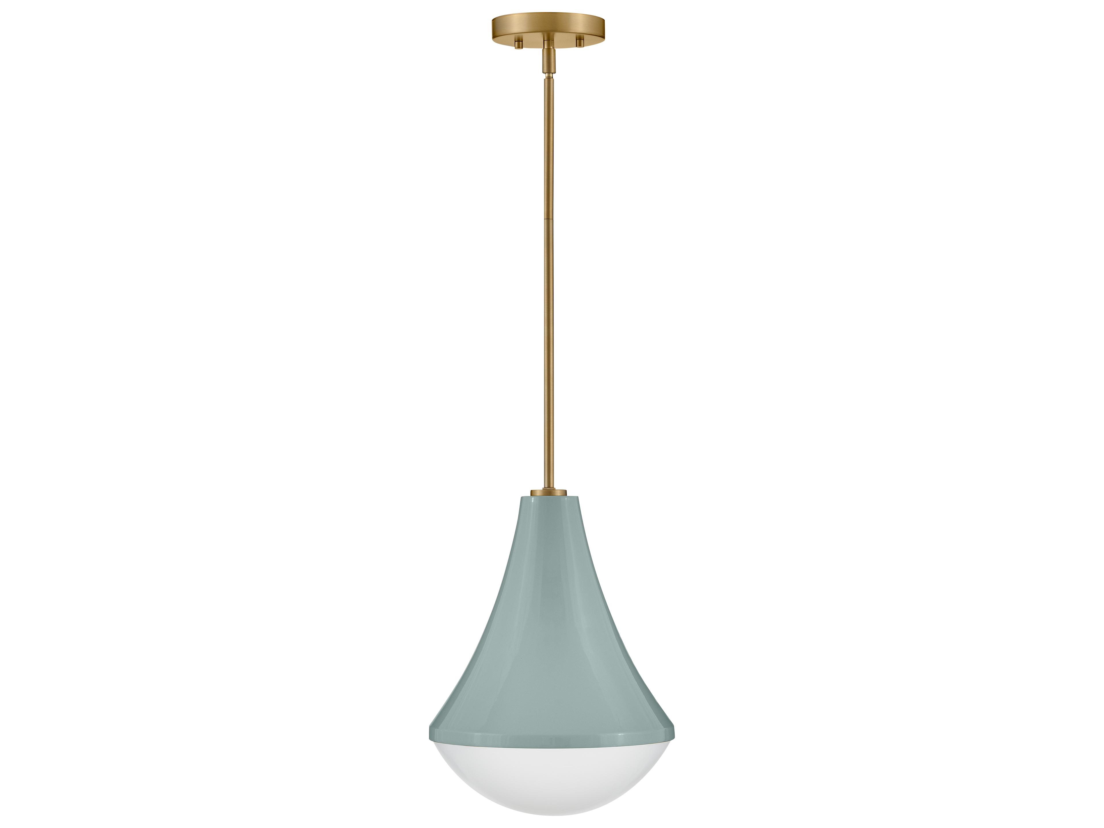 Haddie 1-Light Seafoam Lacquered Brass Green Mini Pendant