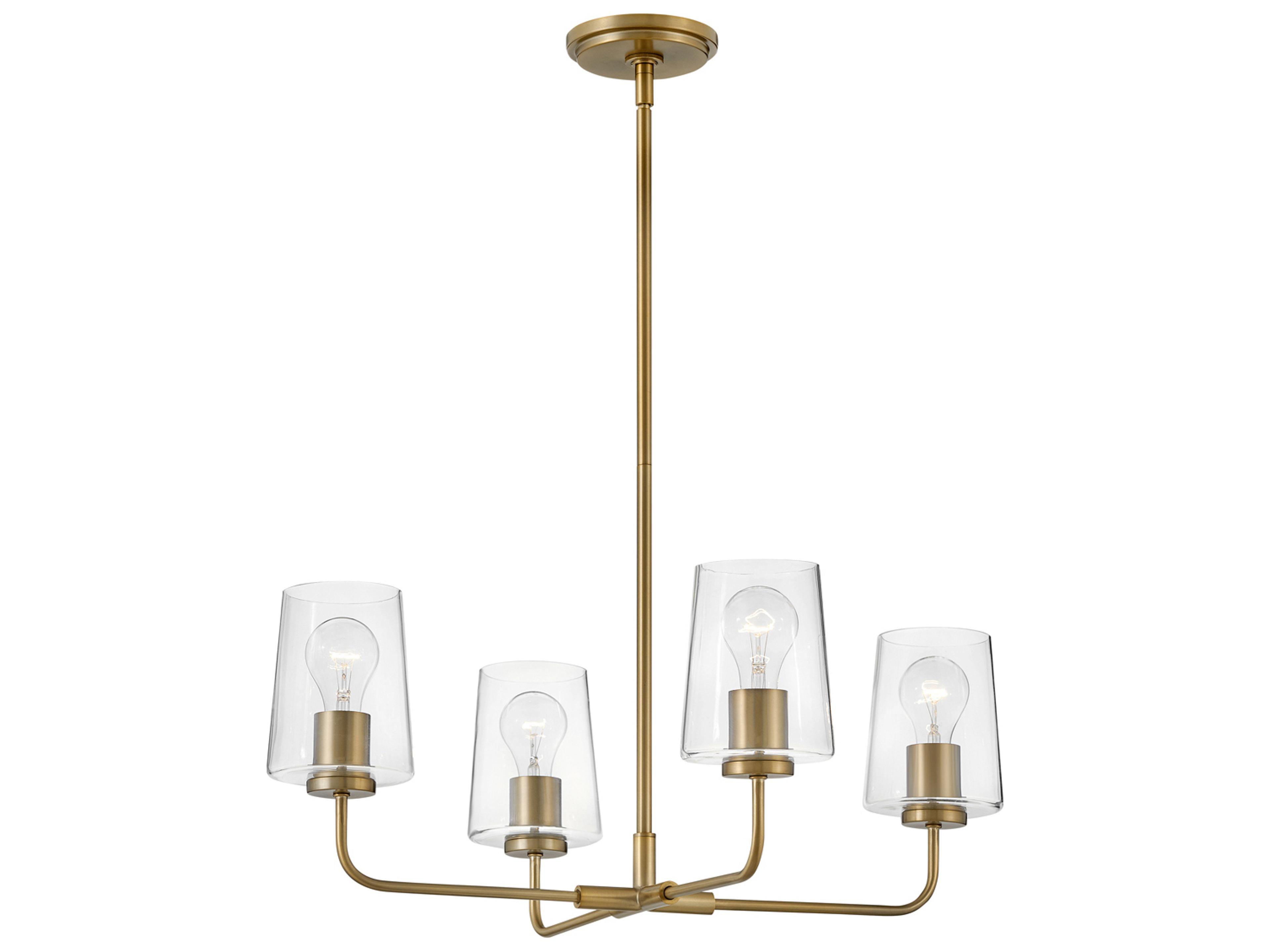 Kline 4-Light Lacquered Brass Chandelier