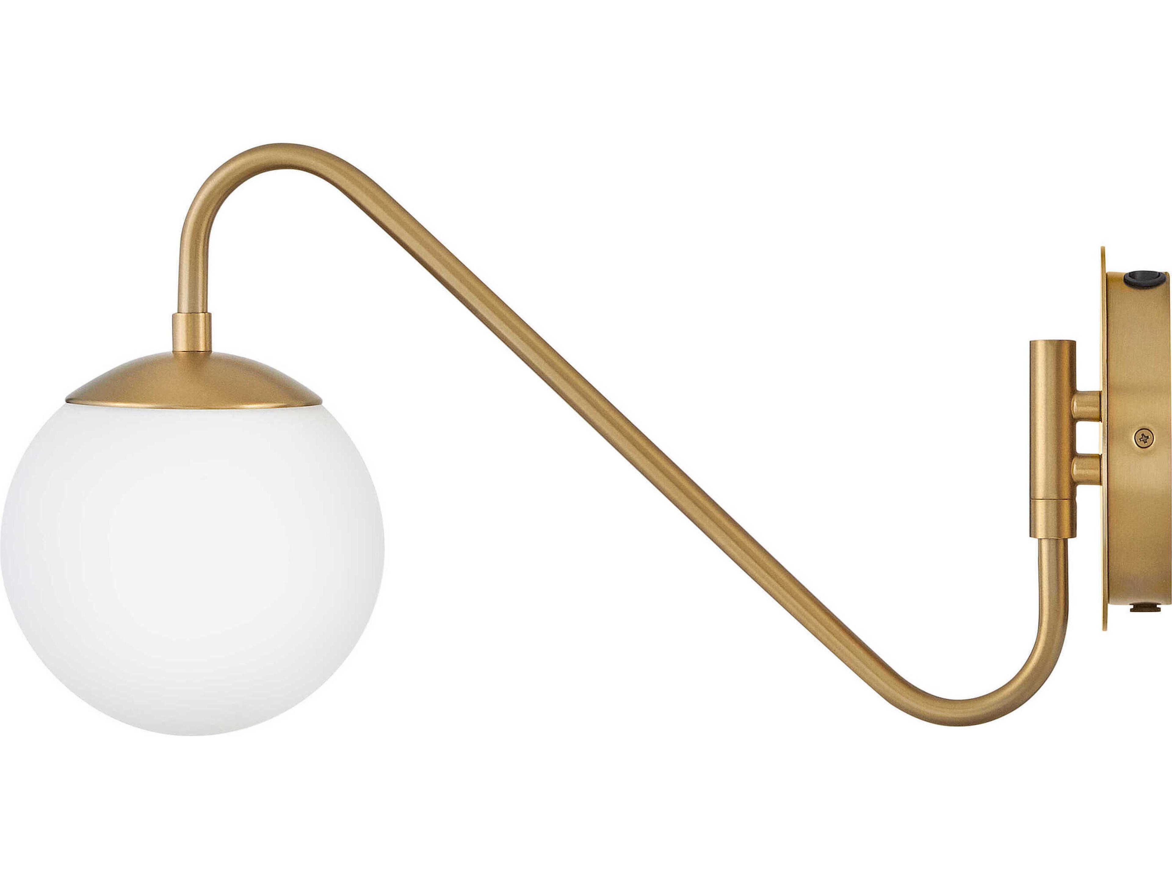 Lark Living Dottie 1-Light Lacquered Brass Swing Wall Sconce