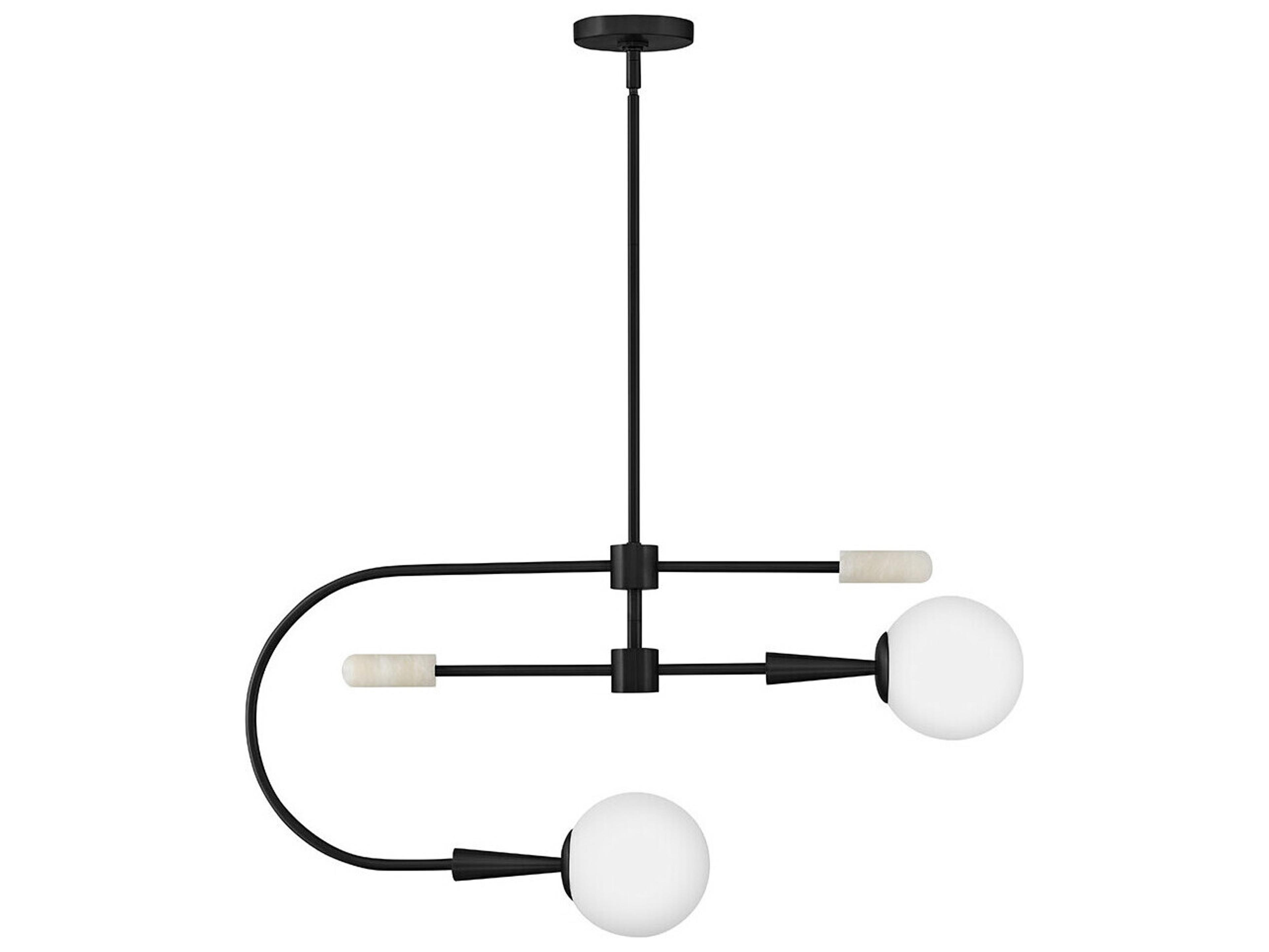 Lark Living Maude 2-Light Black Globe Chandelier