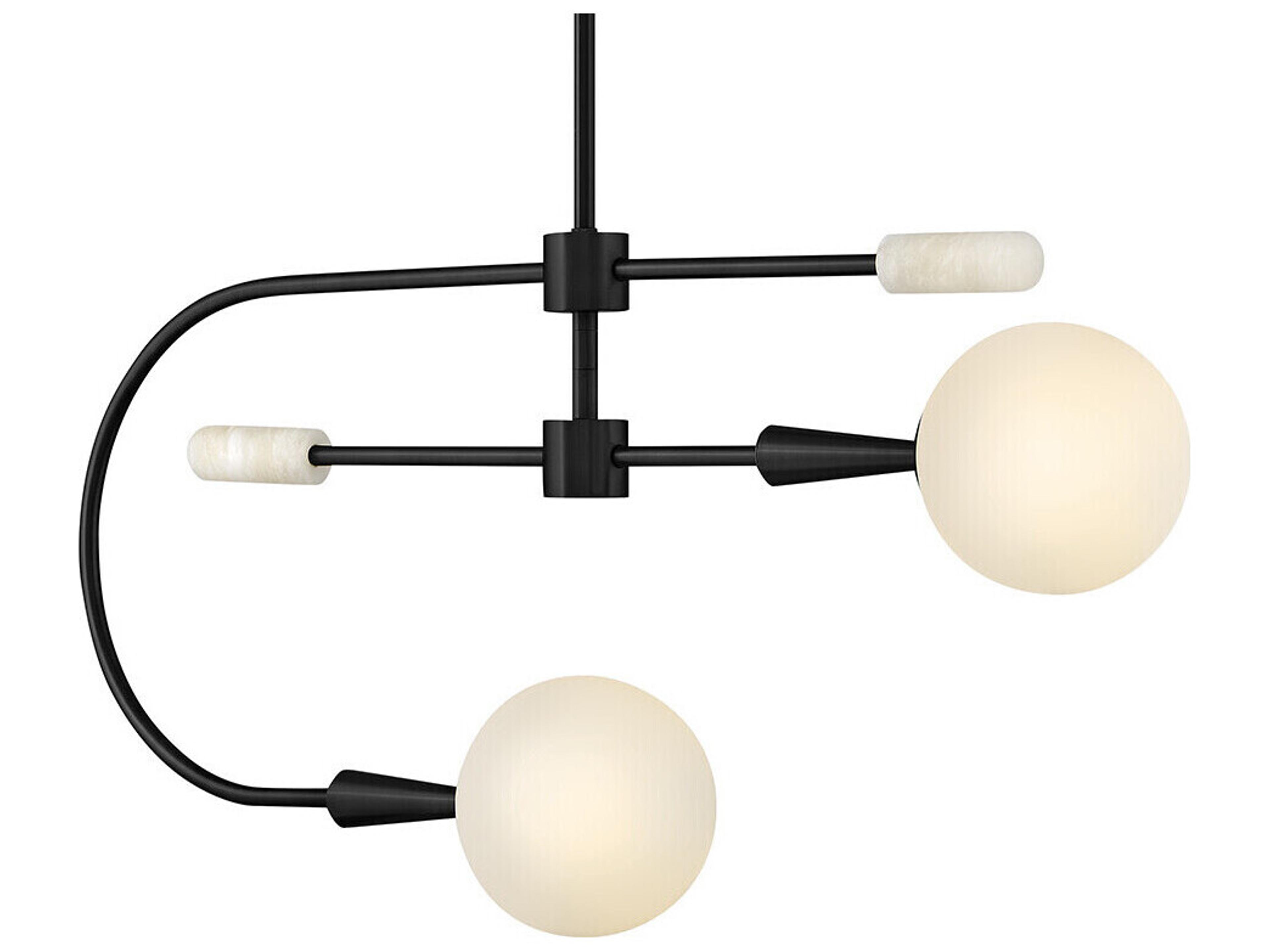 Lark Living Maude 2-Light Black Globe Chandelier