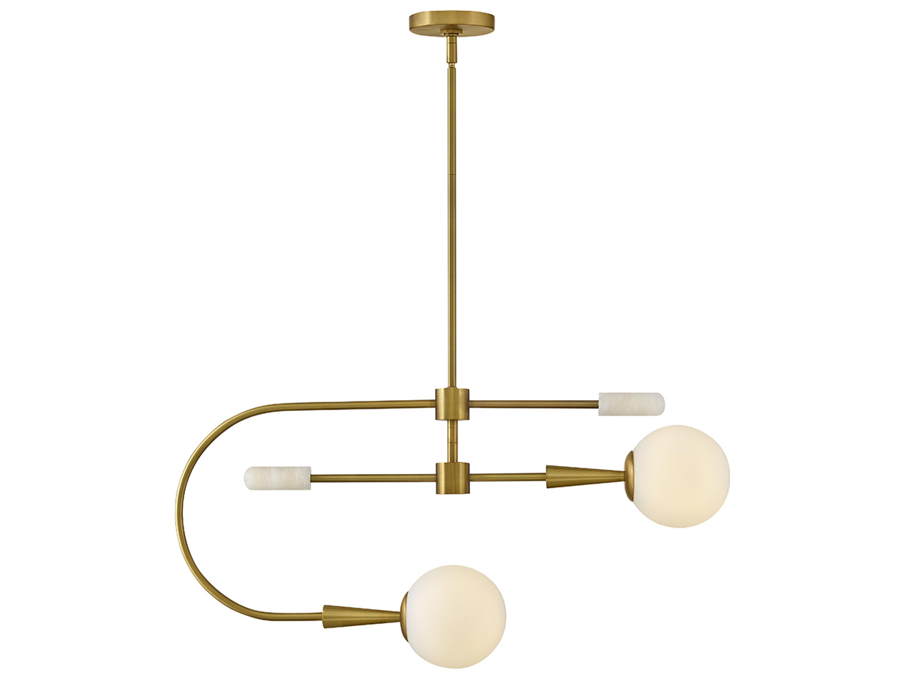 Maude 2-Light Lacquered Brass Globe Chandelier