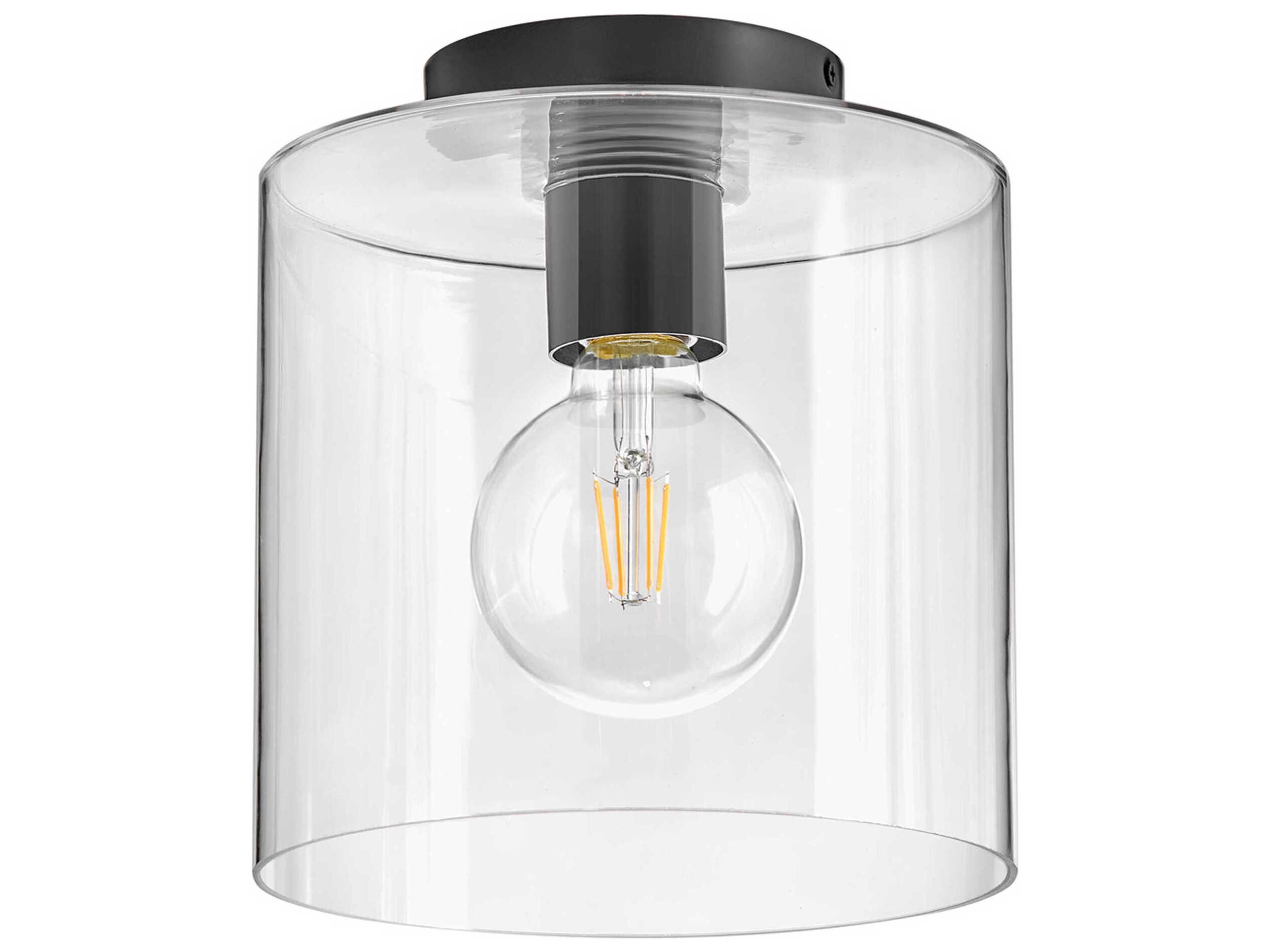 Lark Living Pippa 1-Light Black Cylinder Flush Mount