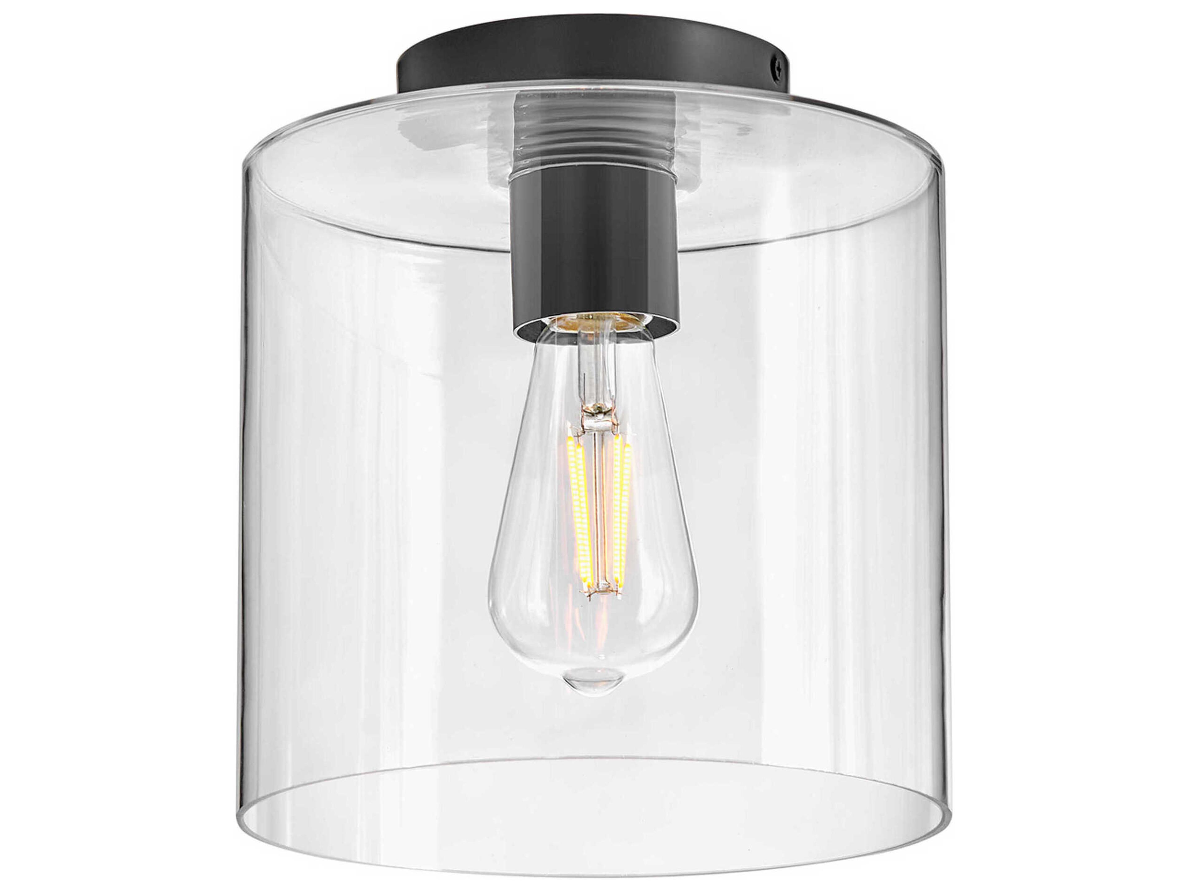 Lark Living Pippa 1-Light Black Cylinder Flush Mount