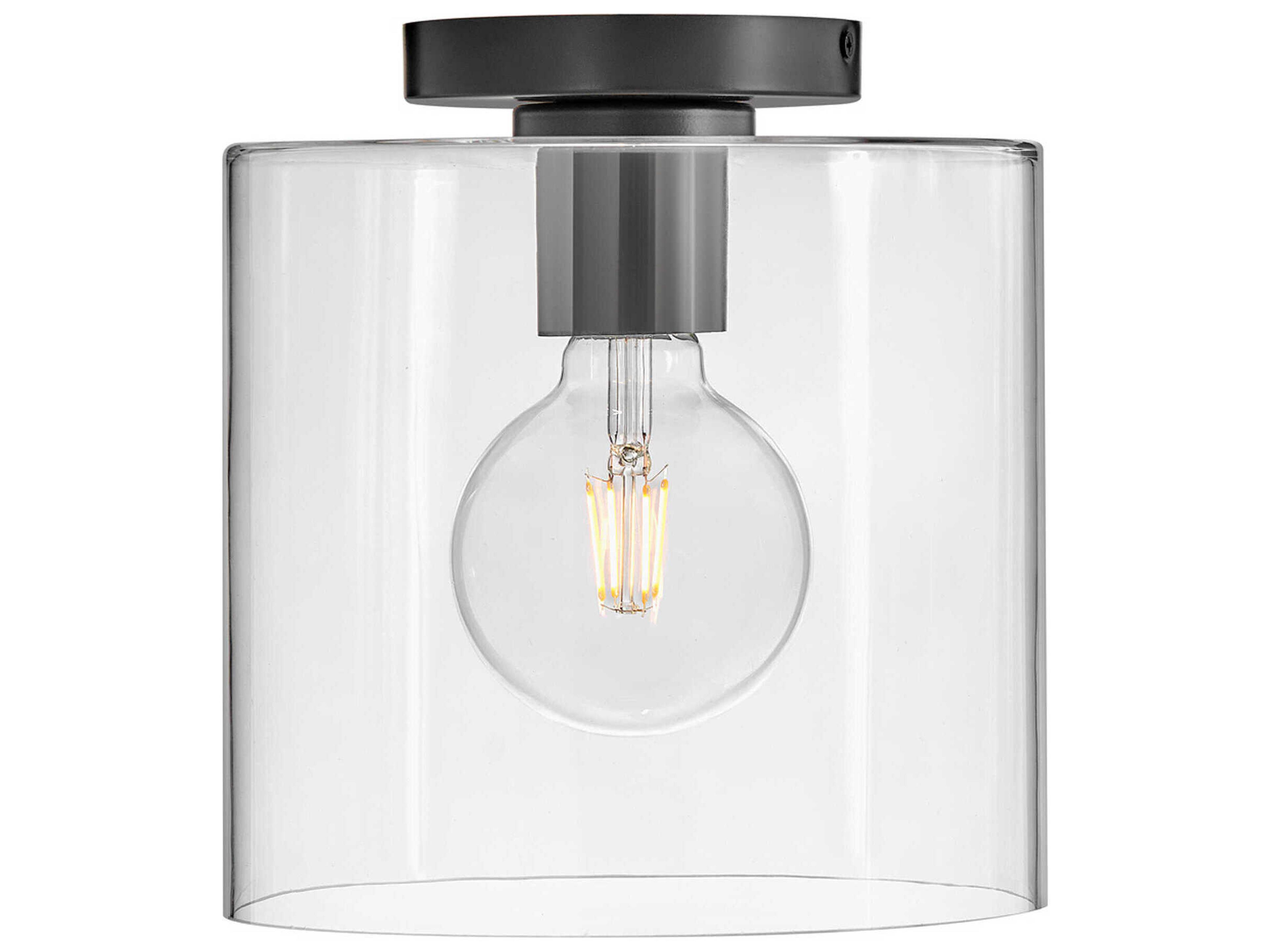 Lark Living Pippa 1-Light Black Cylinder Flush Mount