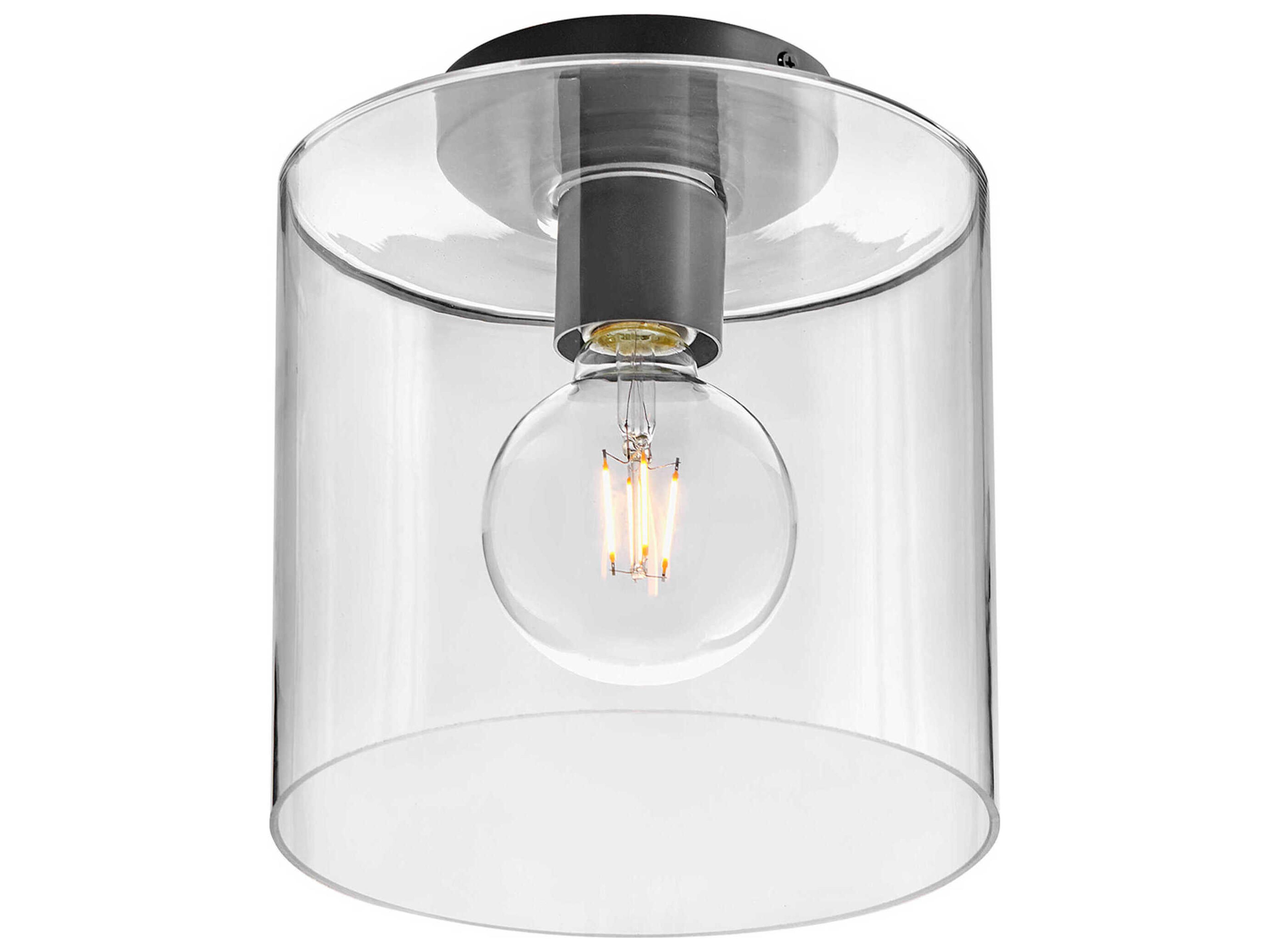 Lark Living Pippa 1-Light Black Cylinder Flush Mount