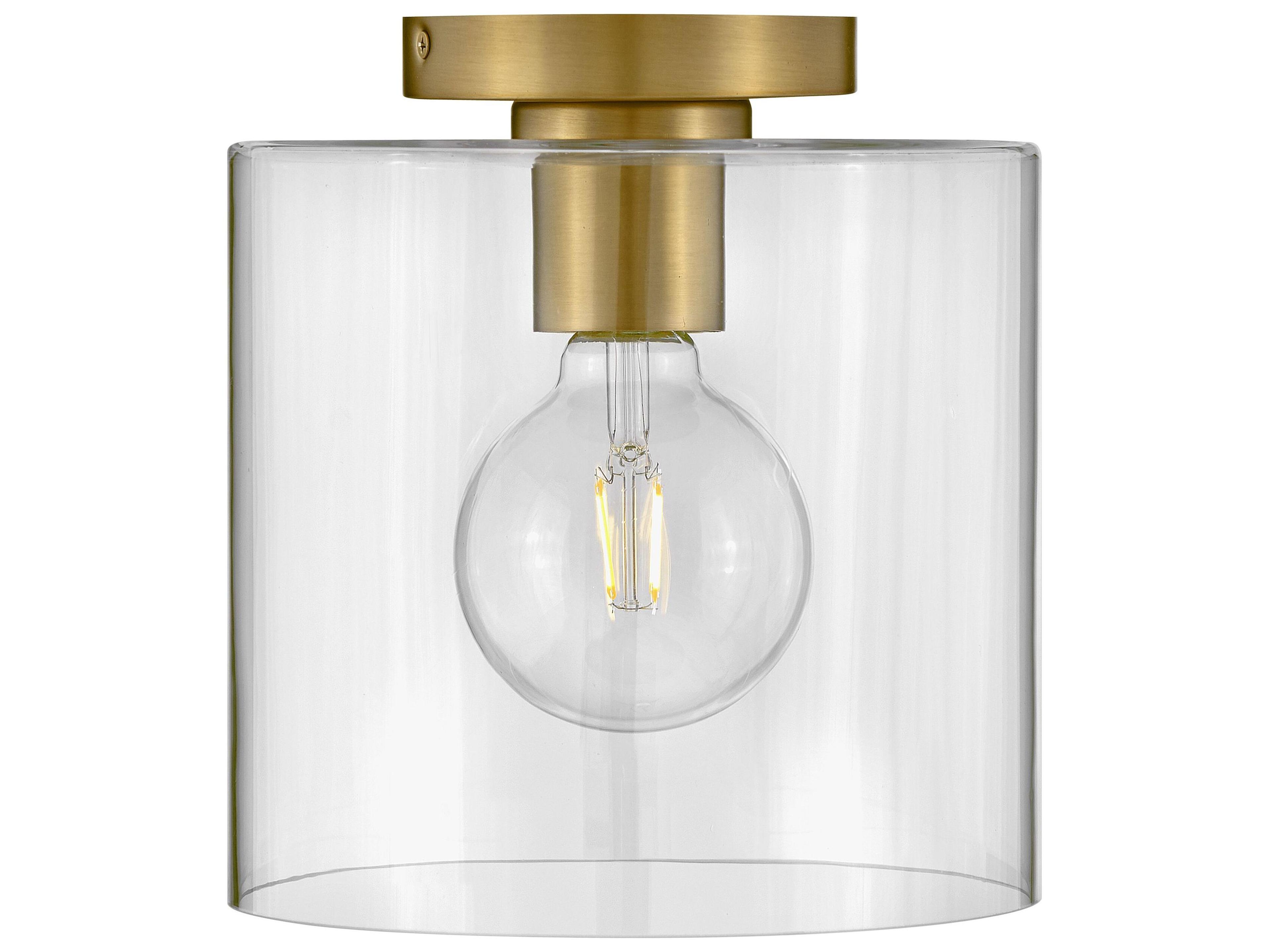 Lark Living Pippa 1-Light Lacquered Brass Cylinder Flush Mount