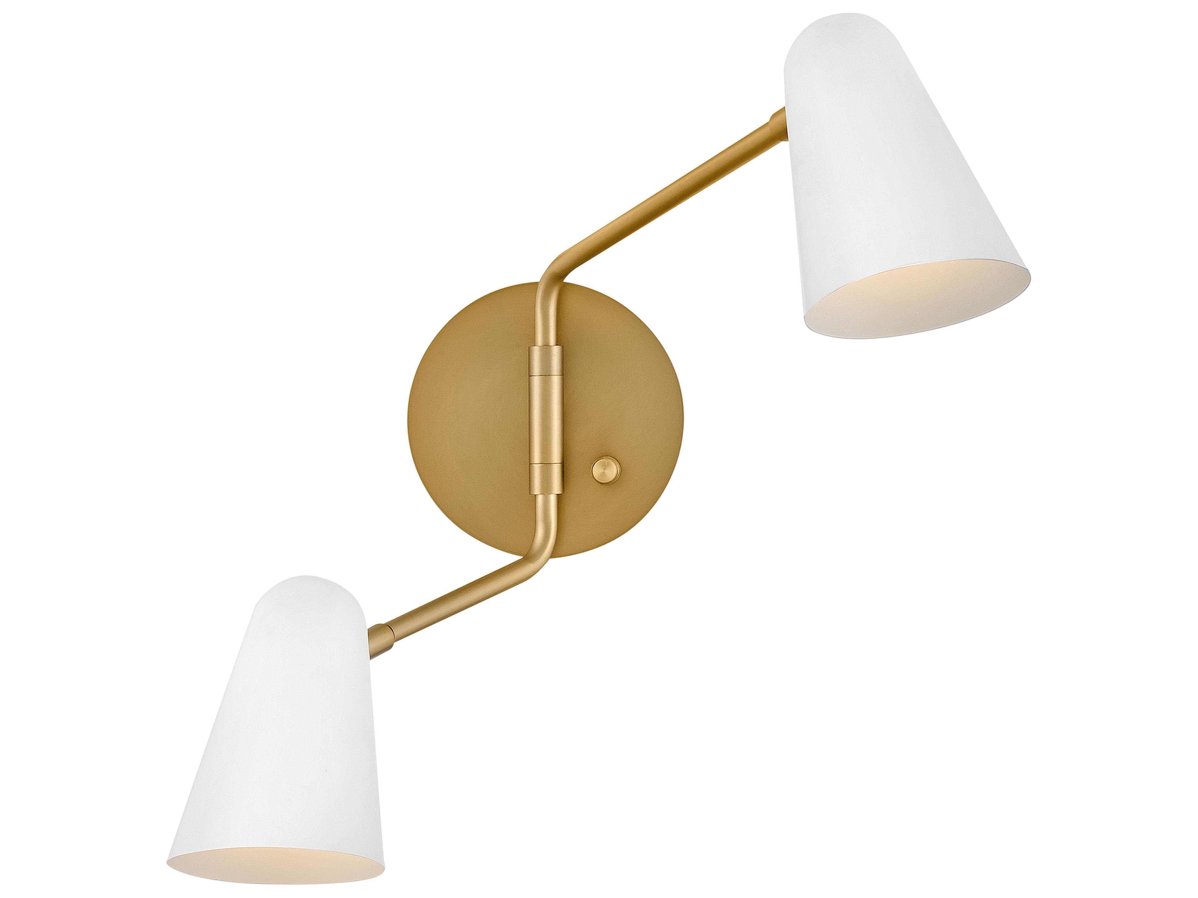 Birdie 2-Light Lacquered Brass Matte White Vanity Light