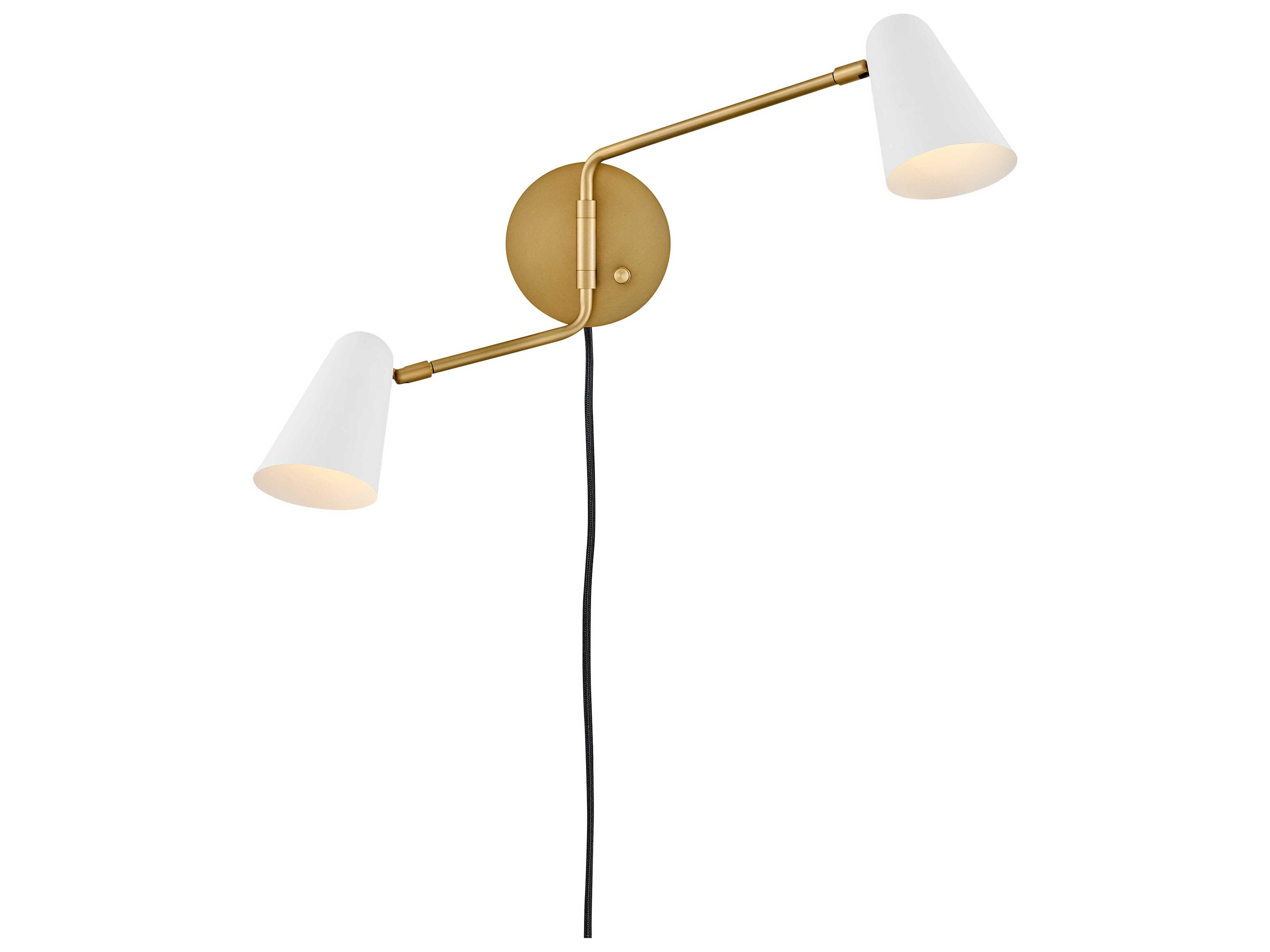Lark Living Birdie 2-Light Lacquered Brass Matte White Vanity Light